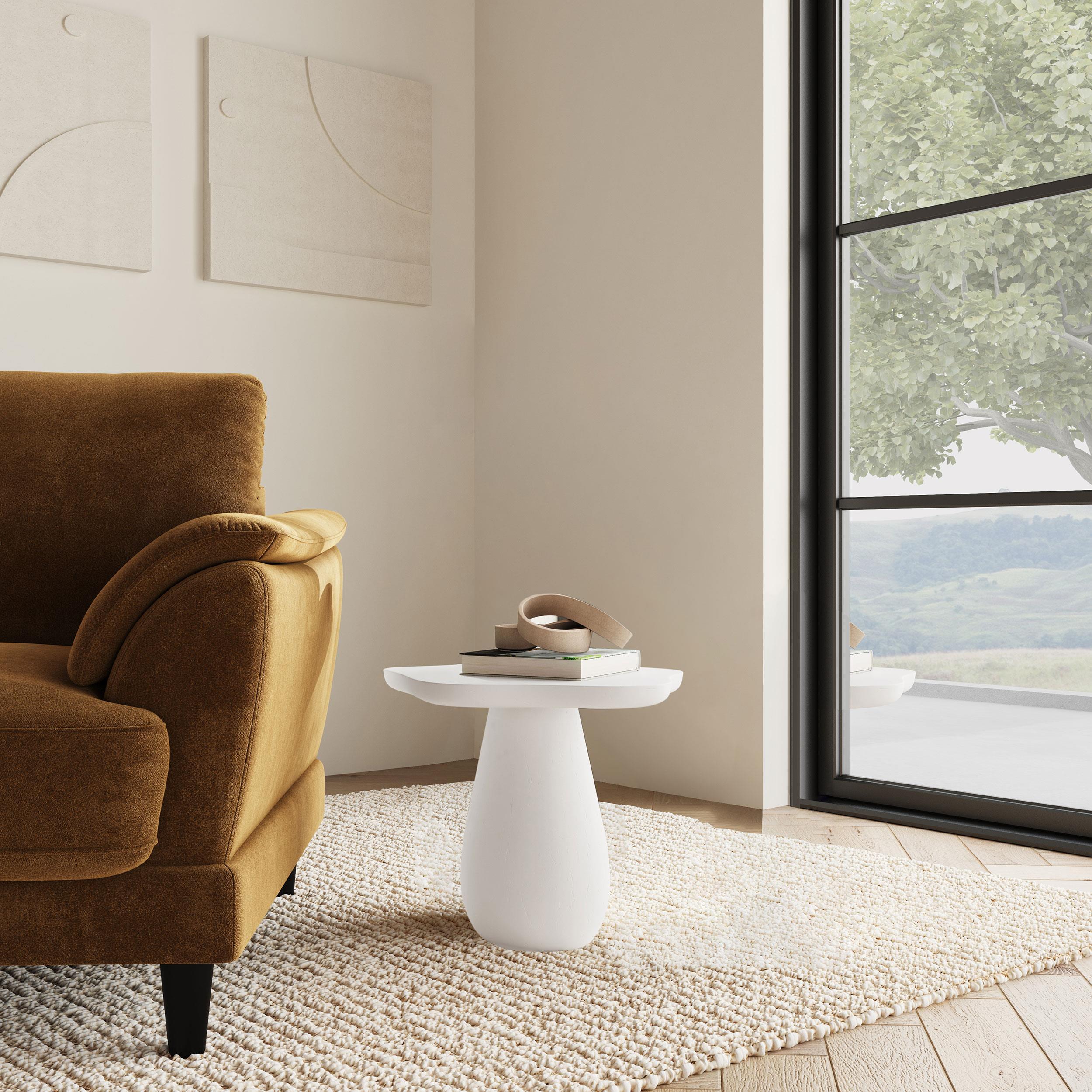 Perth 17-inch Side Table with Cloud-Shaped Top Off White - Image 2