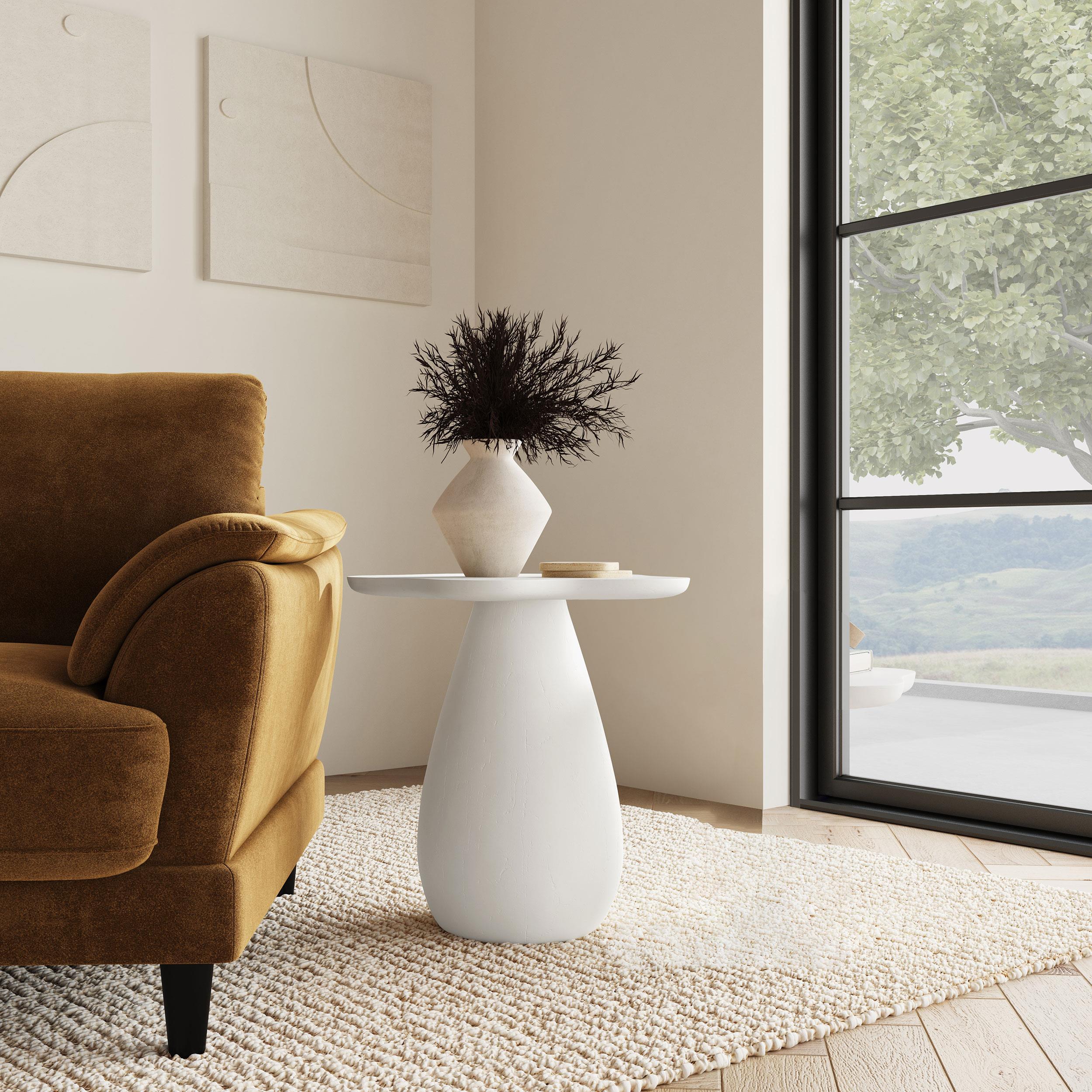 Perth 20-inch Side Table with Cloud-Shaped Top Off White - Image 2