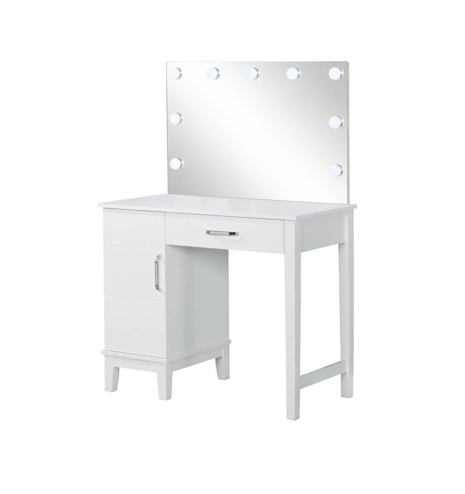 Elijah Vanity Set With LED Lights White Dark Grey - Image 2