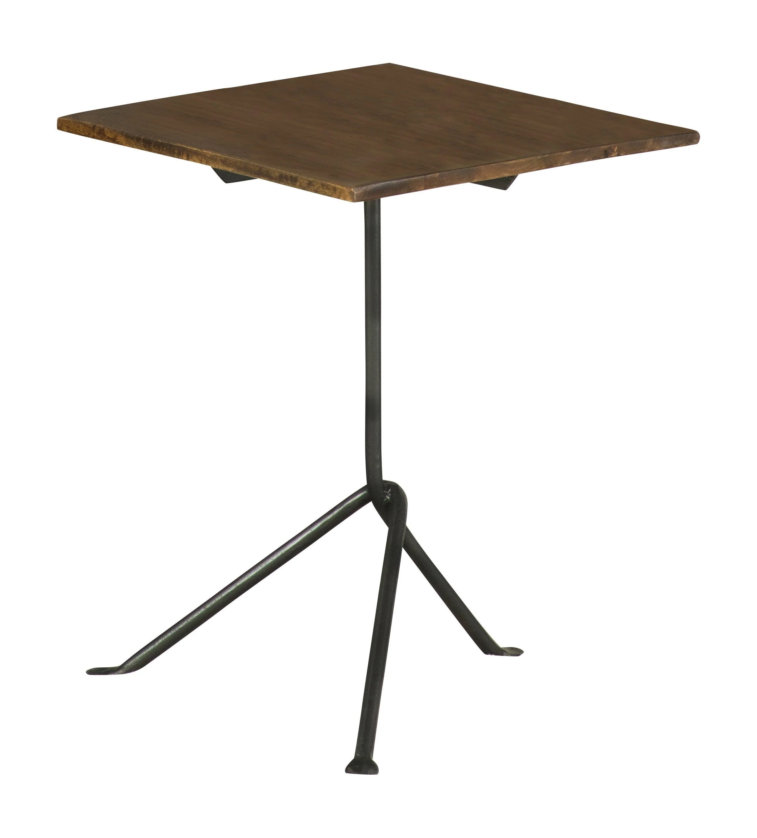 Heitor Square Accent Table With Tripod Legs Dark Brown Gunmetal - Image 2