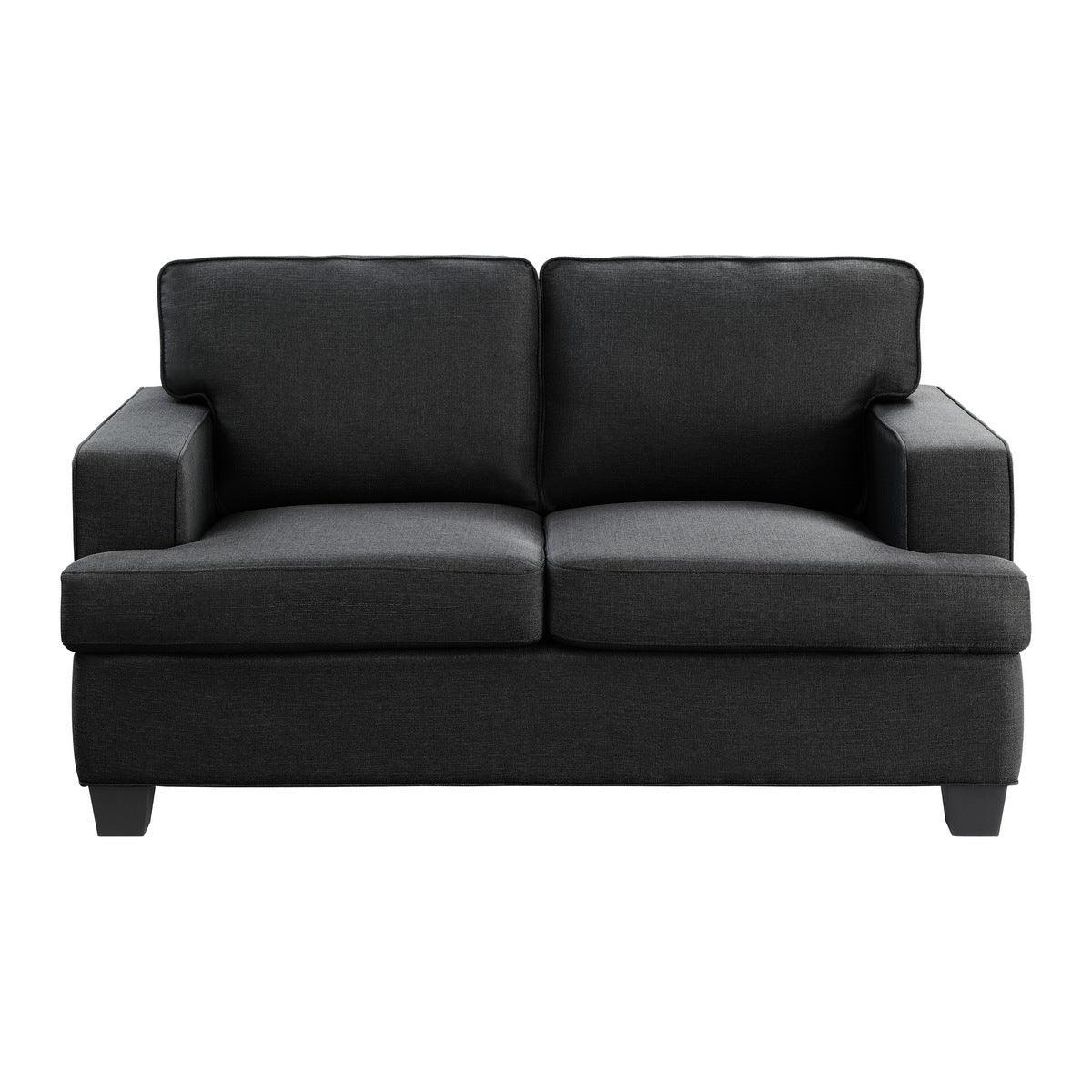 Elmont Black Fabric Love Seat - Image 1
