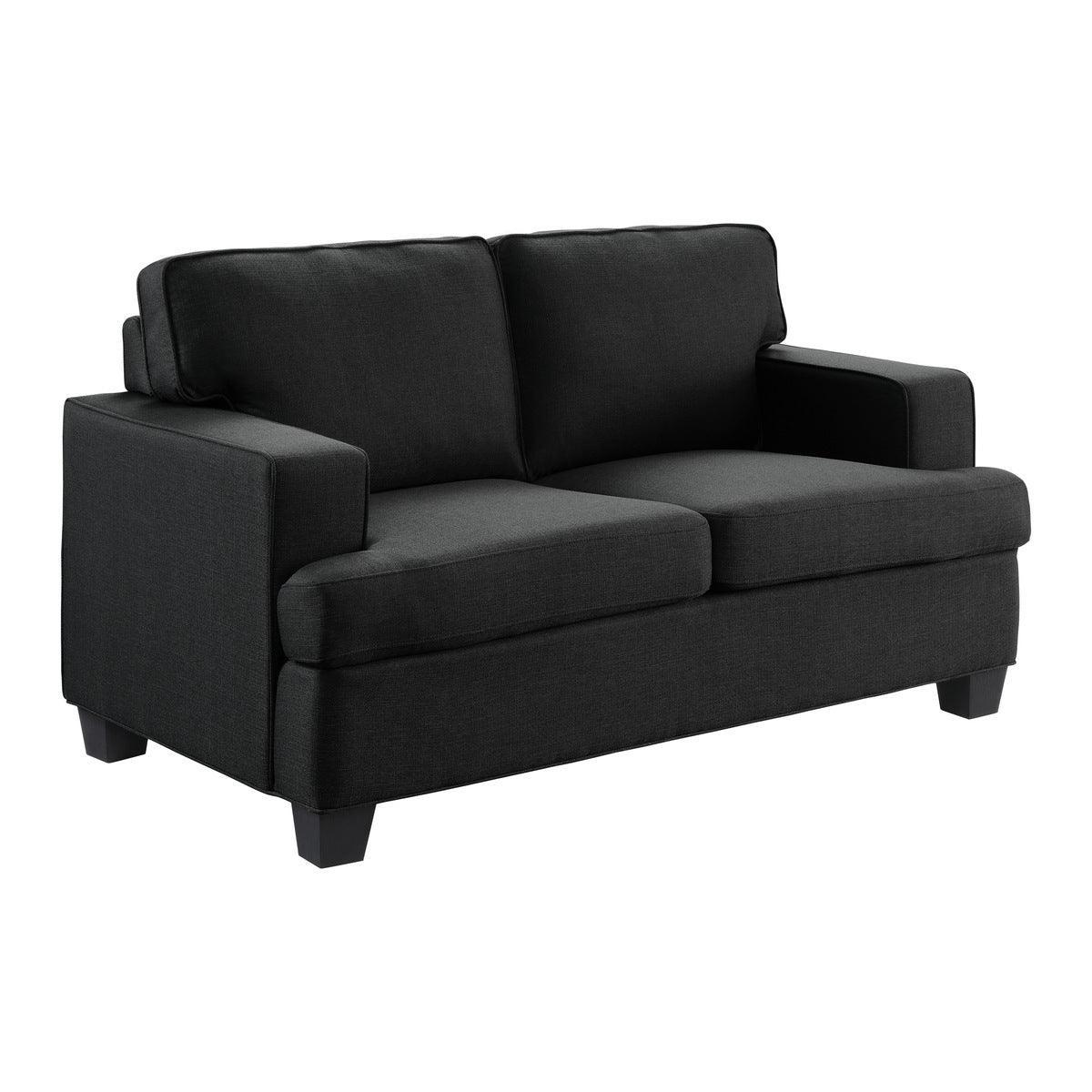 Elmont Black Fabric Love Seat - Image 2