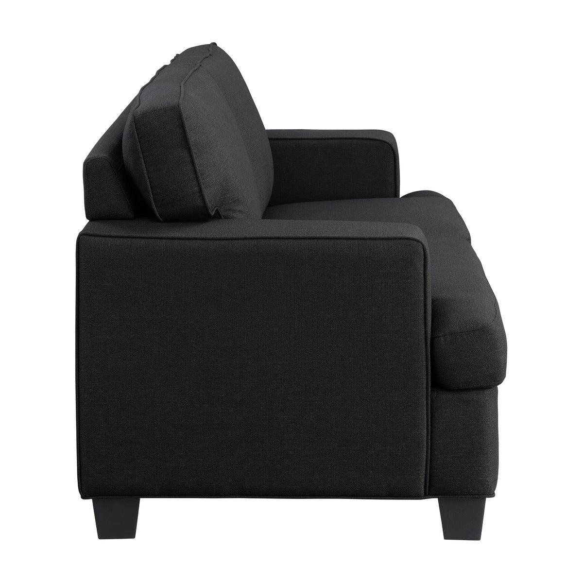 Elmont Black Fabric Love Seat - Image 3