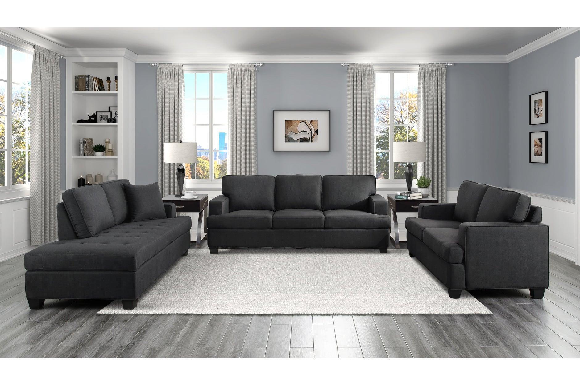 Elmont Black Fabric Living Room Set - Image 2