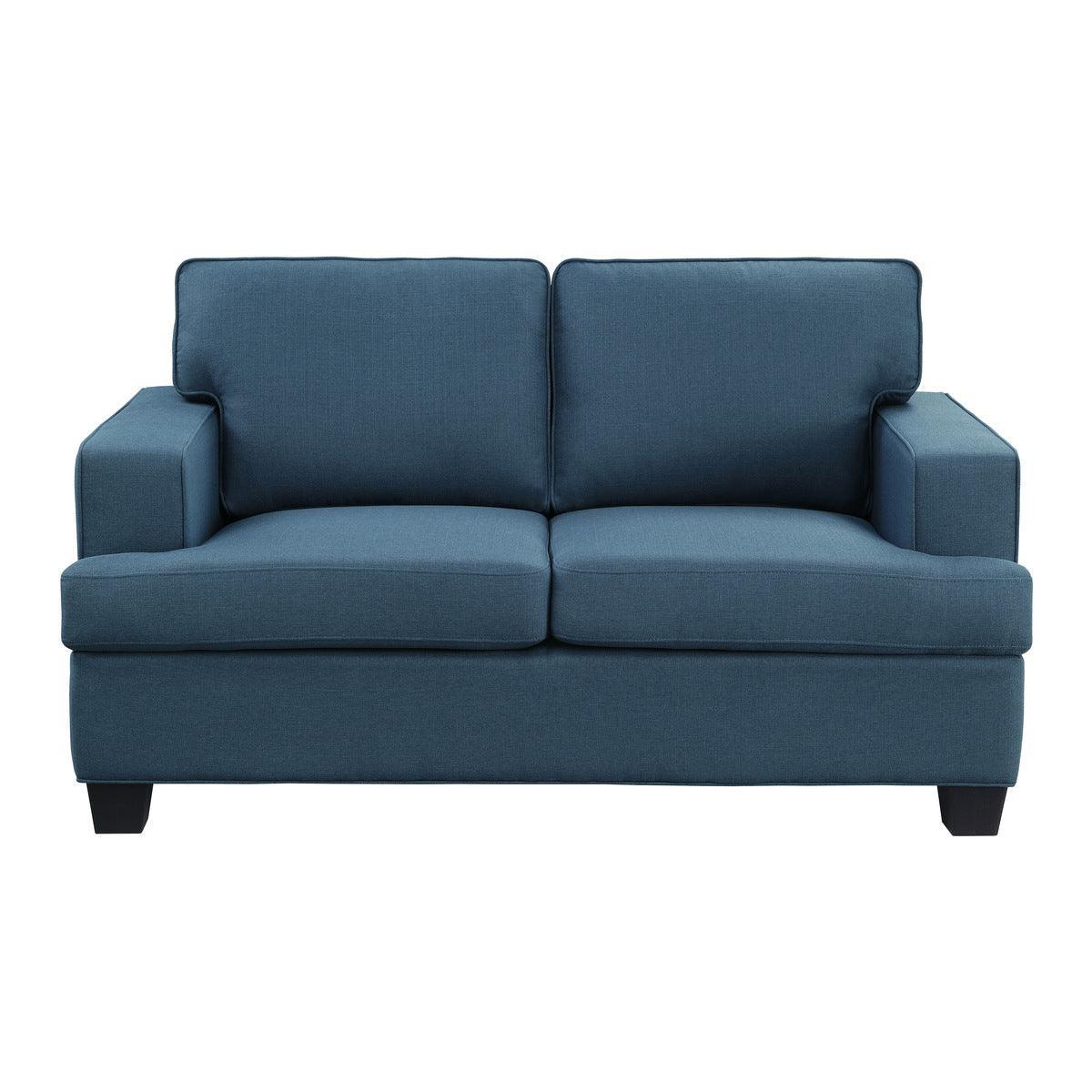 Elmont Blue Fabric Loveseat - Image 1