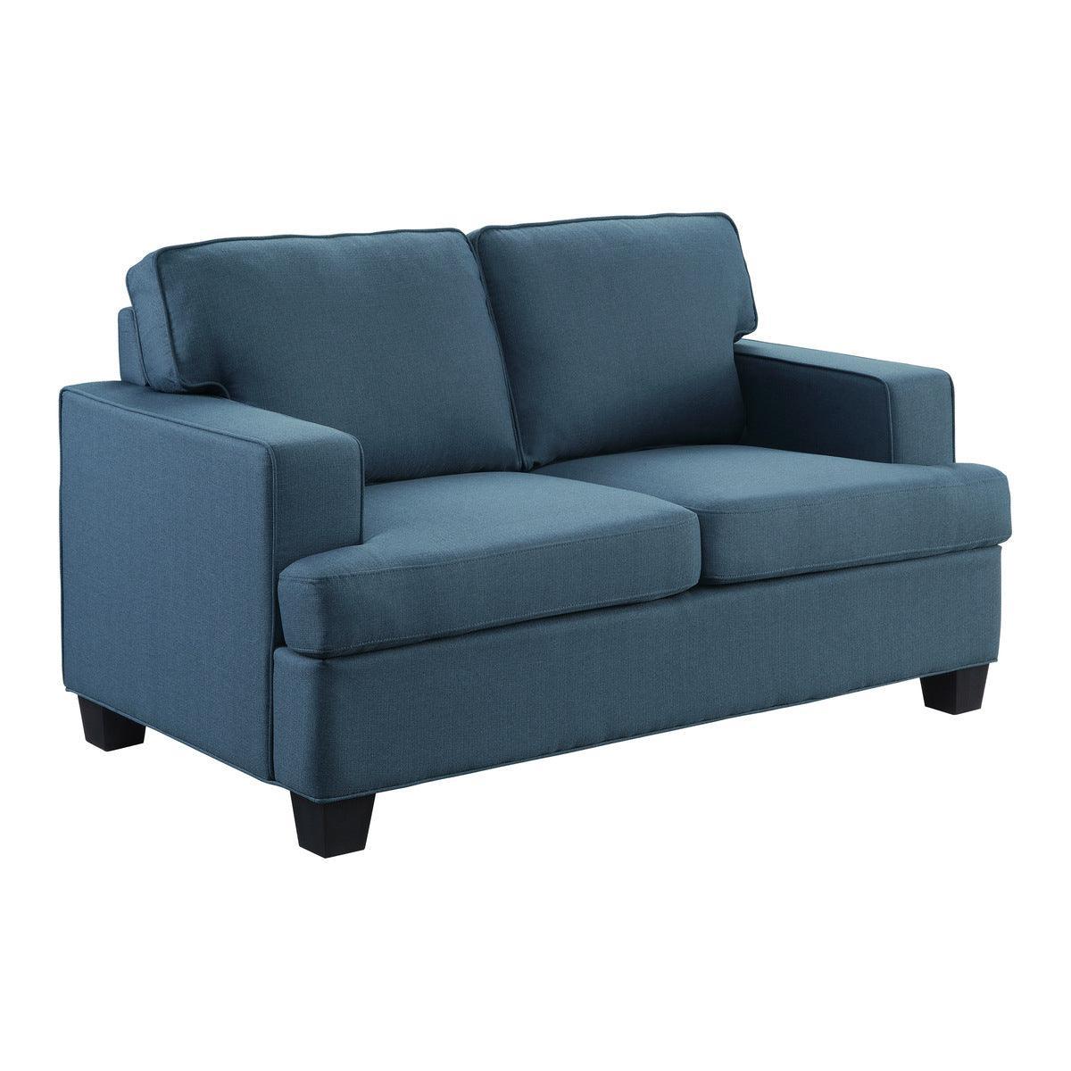 Elmont Blue Fabric Loveseat - Image 2
