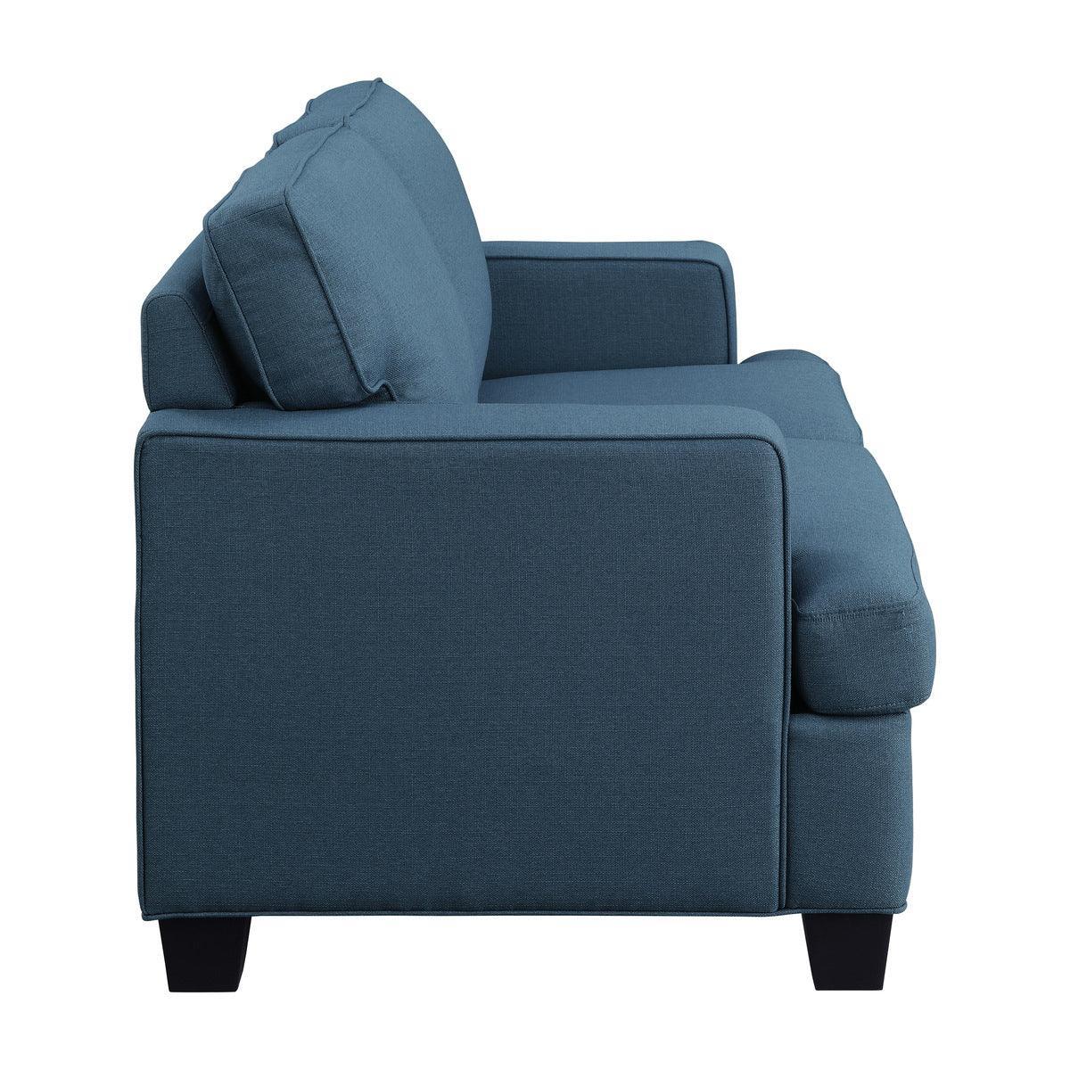 Elmont Blue Fabric Loveseat - Image 3