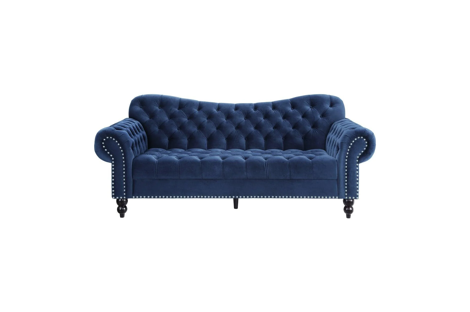 Rosalie Navy Velvet Tufted Living Room Set - Image 3