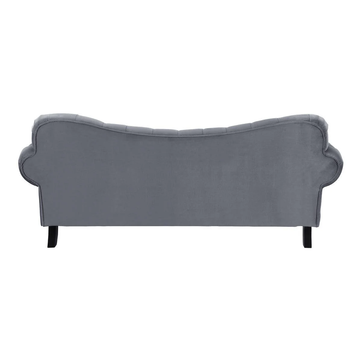 Rosalie Dark Gray Velvet Fabric Tufted Sofa - Image 3