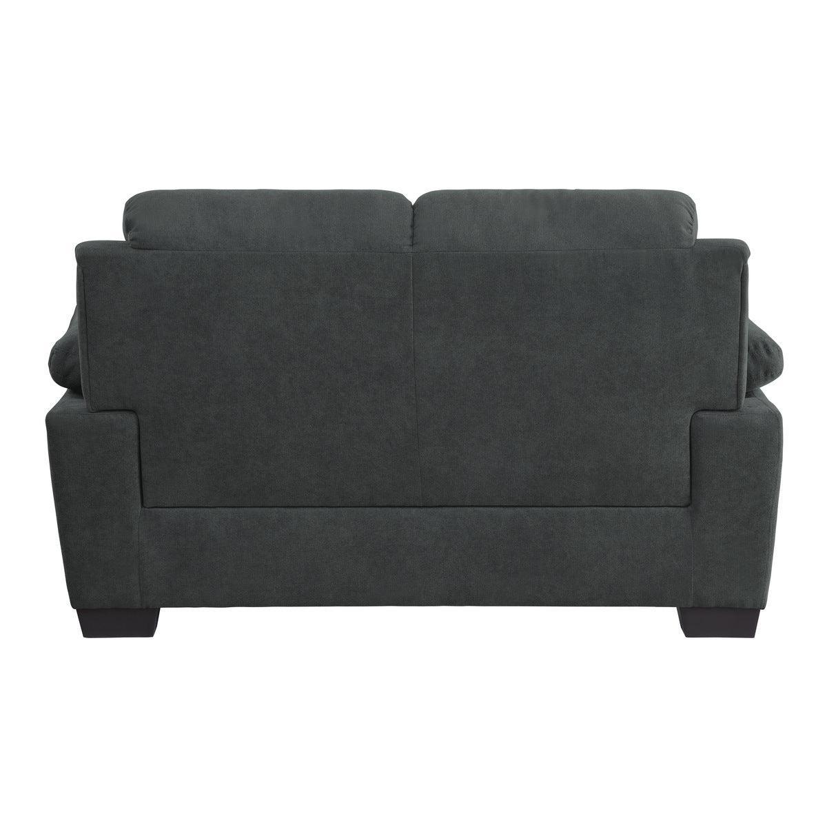 Holleman Dark Gray Fabric Loveseat - Image 3