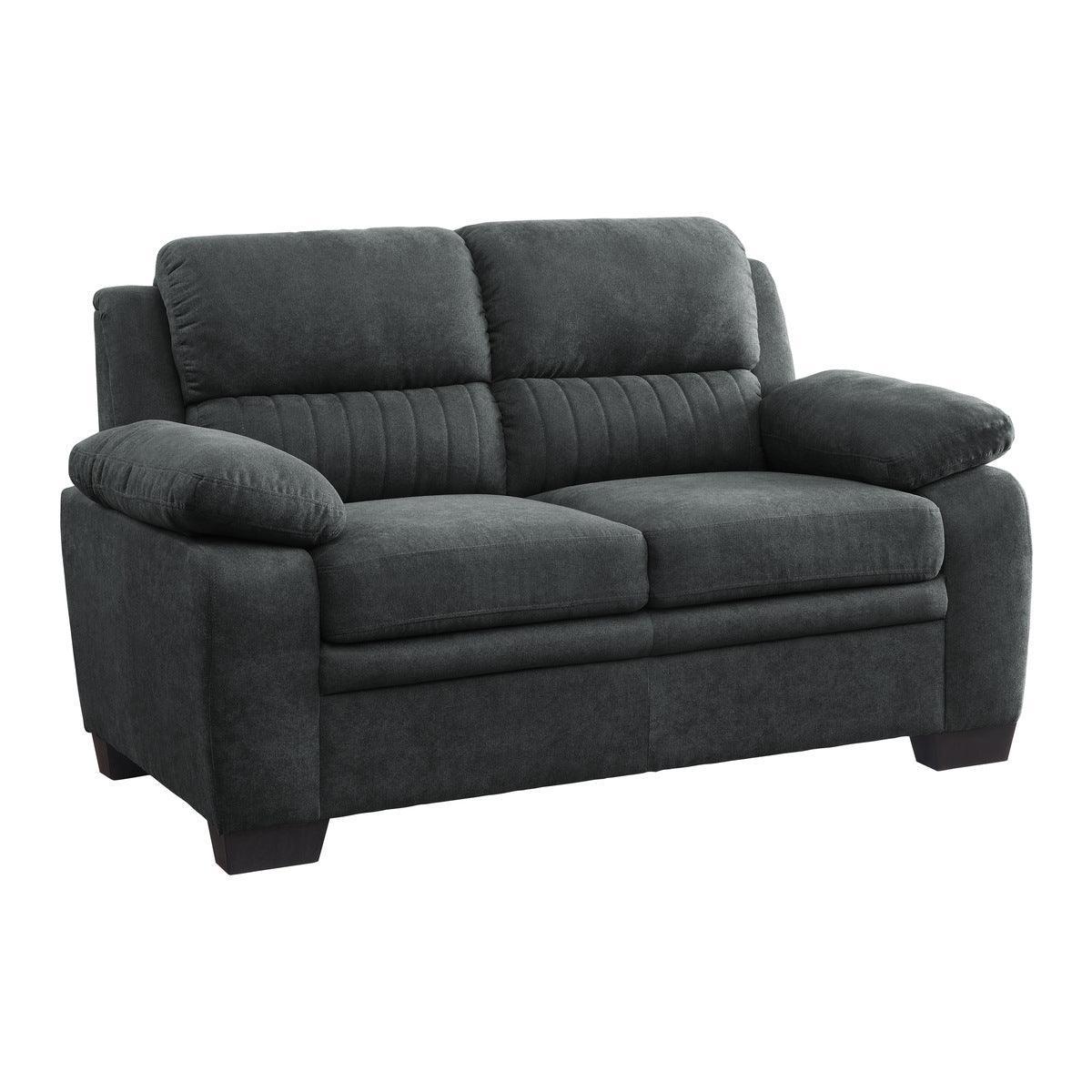 Holleman Dark Gray Fabric Loveseat - Image 2