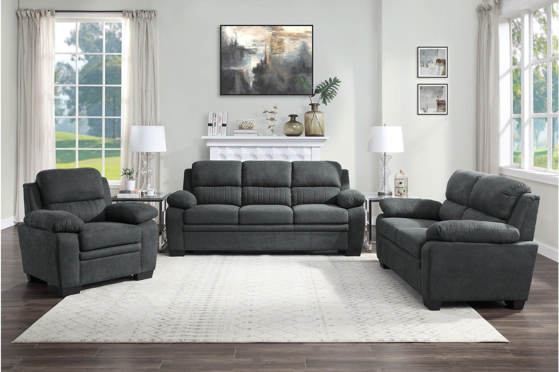 Holleman Dark Gray Fabric Living Room Set - Image 2