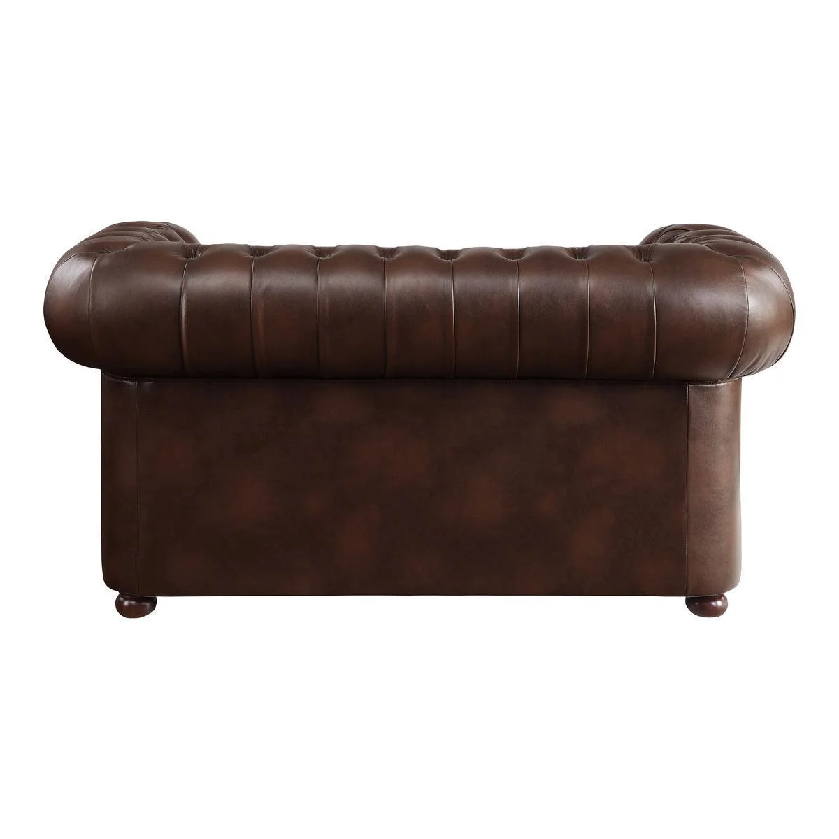 Tiverton Brown Faux Leather Tufted Loveseat - Image 3