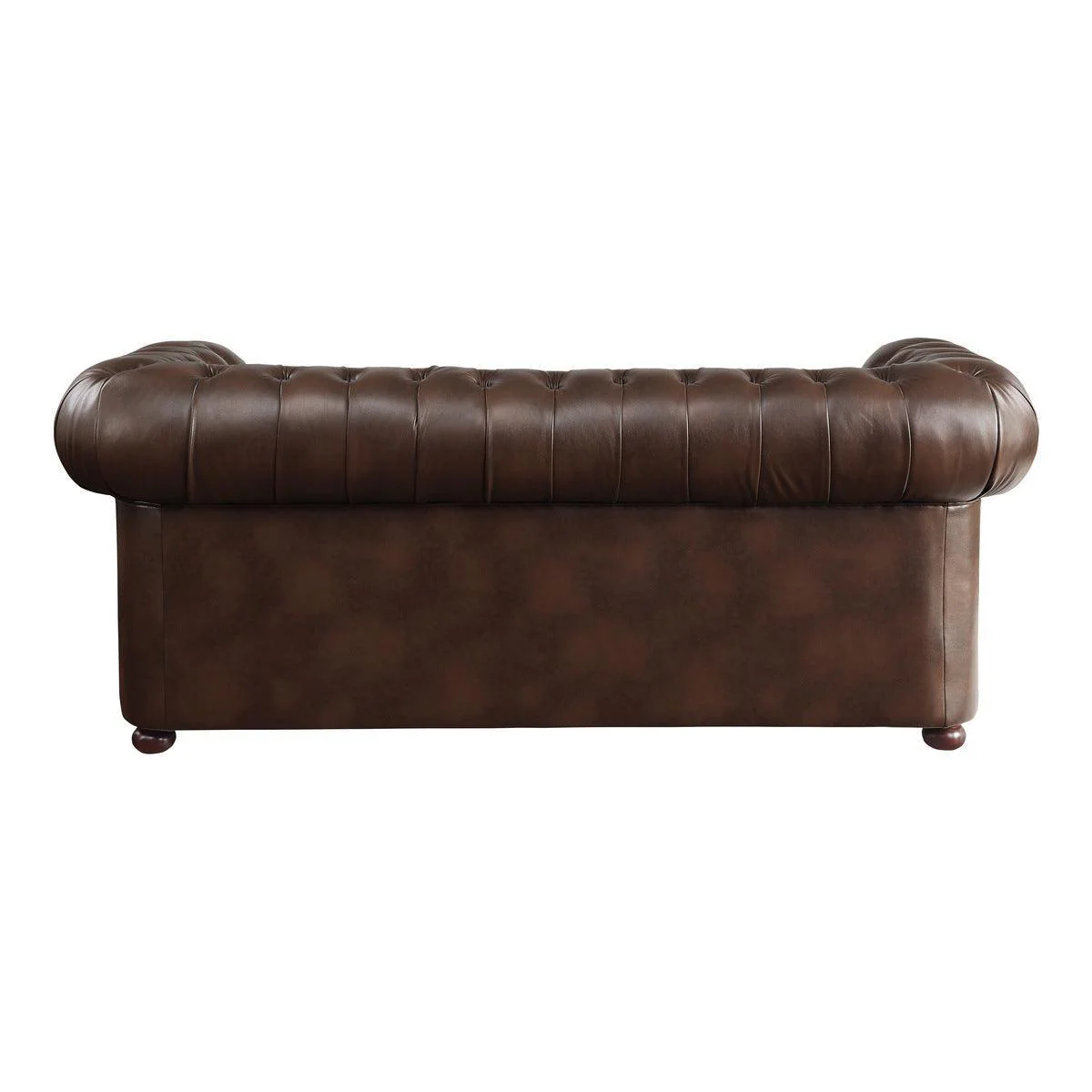 Tiverton Brown Faux Leather Tufted Sofa - Image 3
