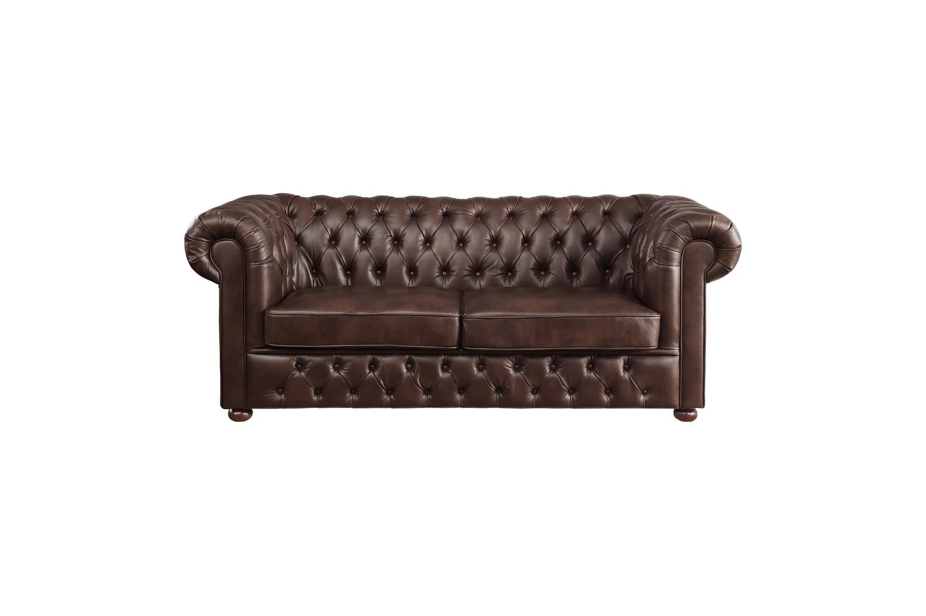 Tiverton Brown Faux Leather Tufted Living Room Set - Image 3