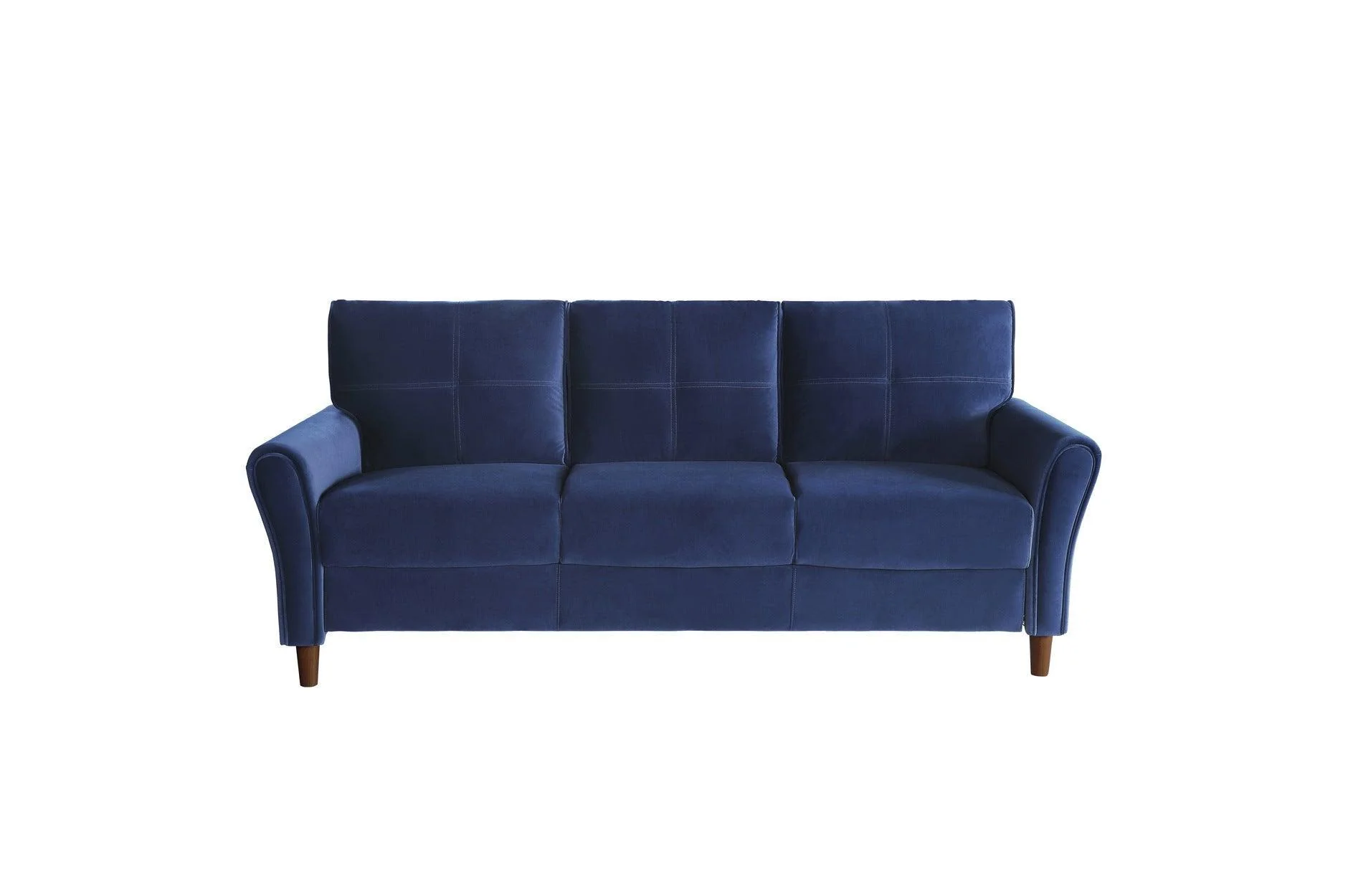 Dunleith Blue Velvet Fabric Tufted Living Room Set - Image 3