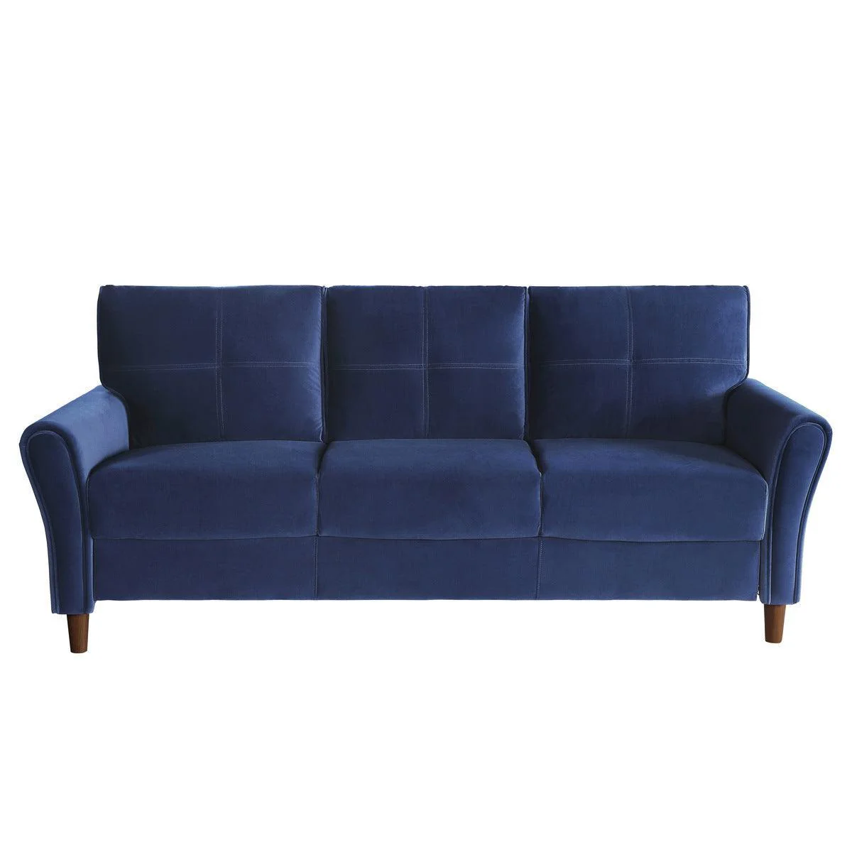 Dunleith Blue Velvet Fabric Tufted Sofa - Image 1
