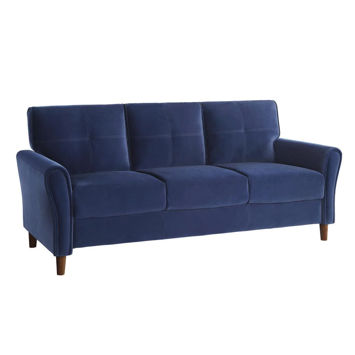 Dunleith Blue Velvet Fabric Tufted Sofa - Image 2