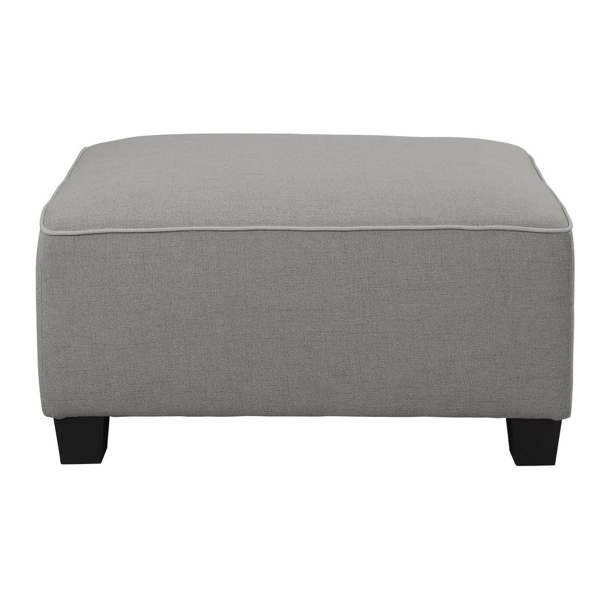 Jayne Gray Fabric Ottoman - Image 1