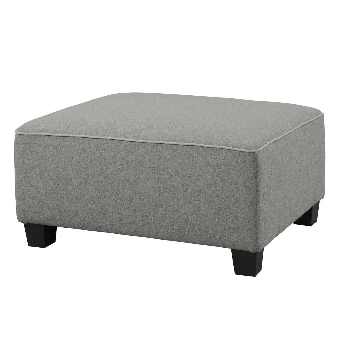 Jayne Gray Fabric Ottoman - Image 2