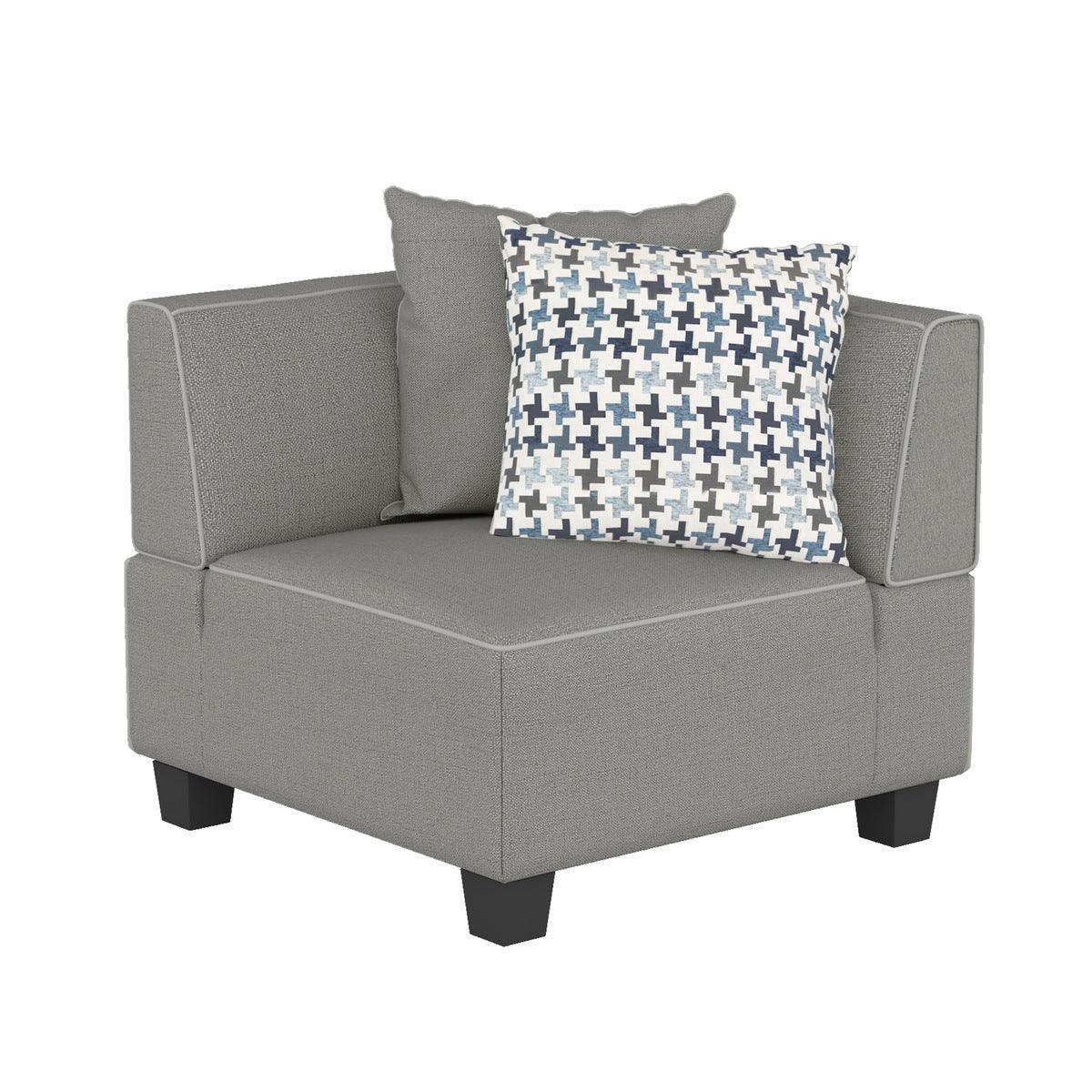 Jayne Gray Fabric 4-Piece Modular Sectional - Image 2