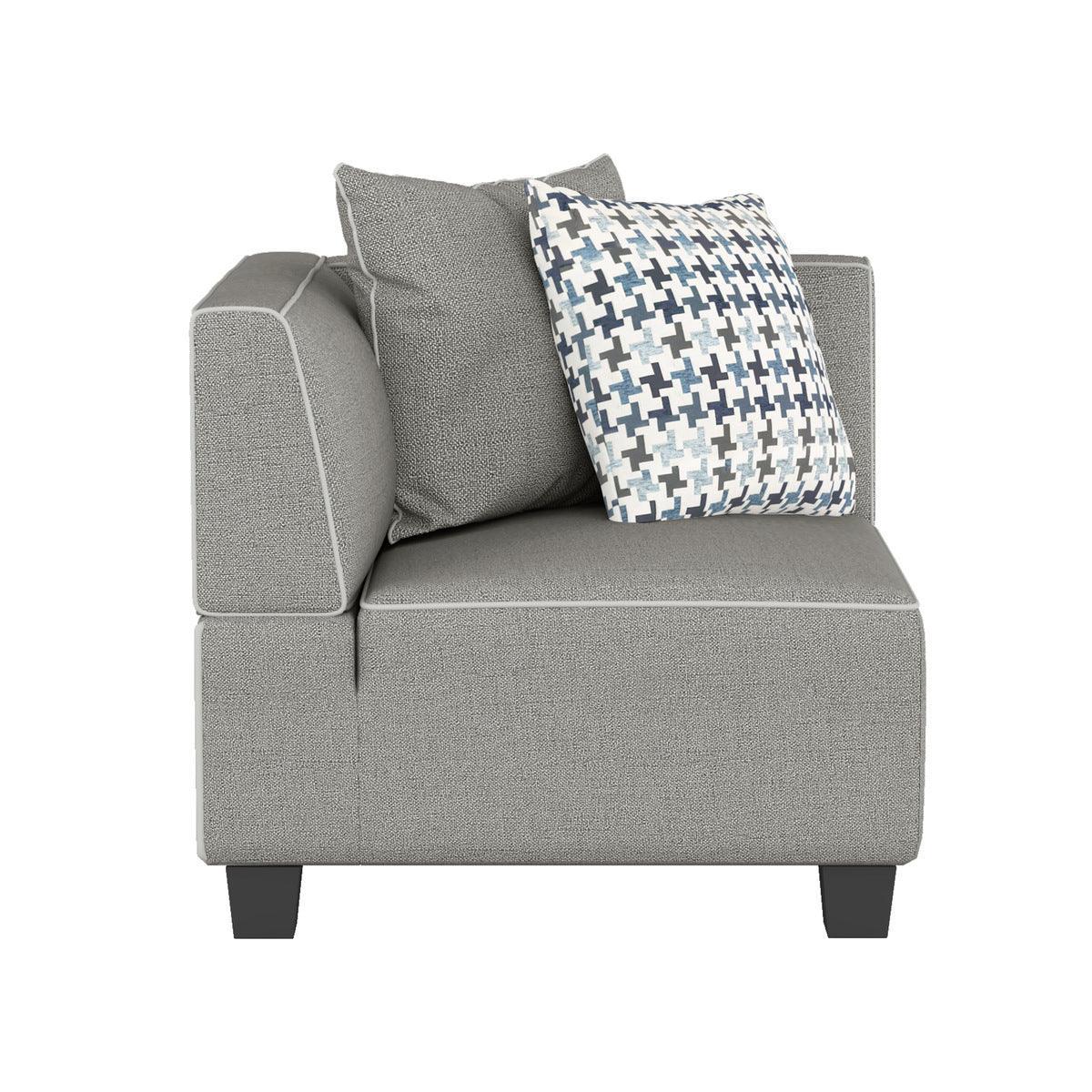 Jayne Gray Fabric 5-Piece Modular Sectional - Image 3