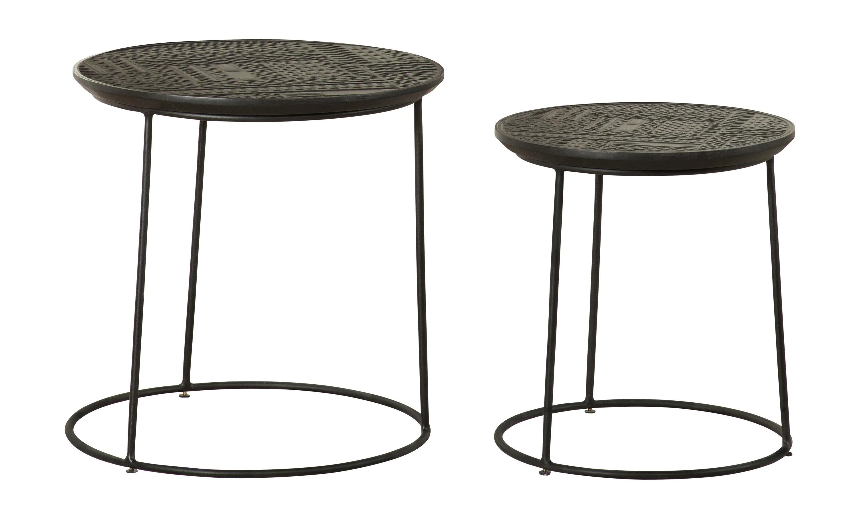 Loannis 2-Piece Round Nesting Table Matte Black - Image 2