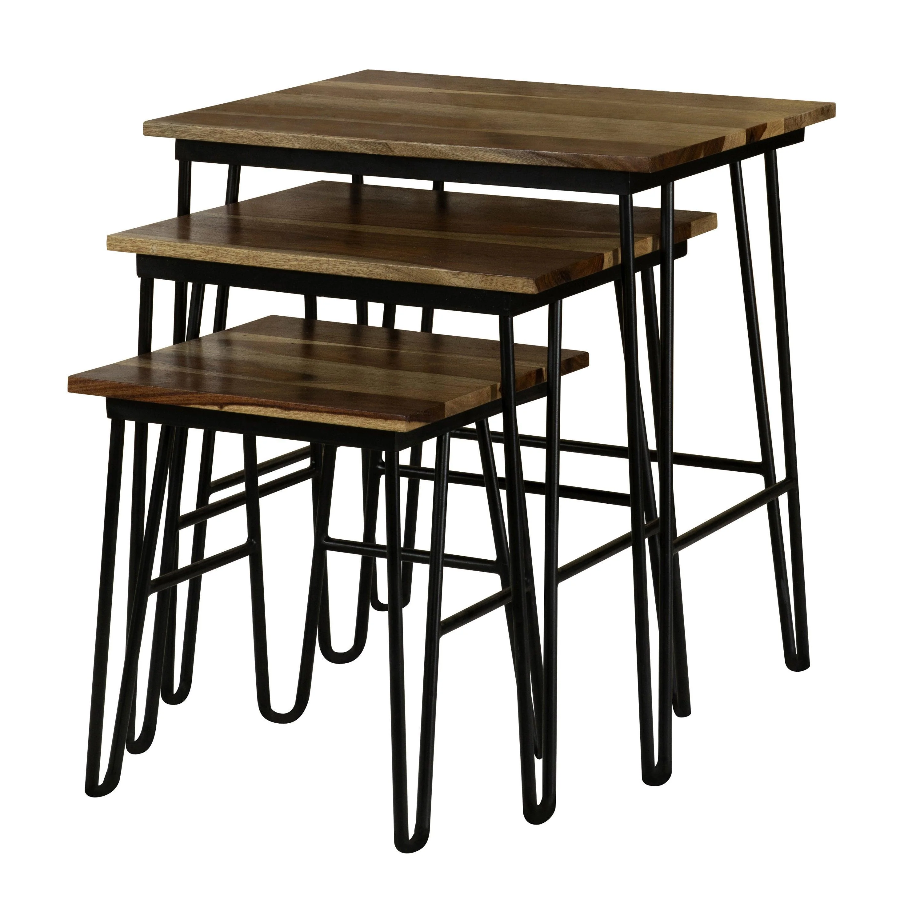 Nayeli 3-Piece Nesting Table With Hairpin Legs Natural Black - Image 2