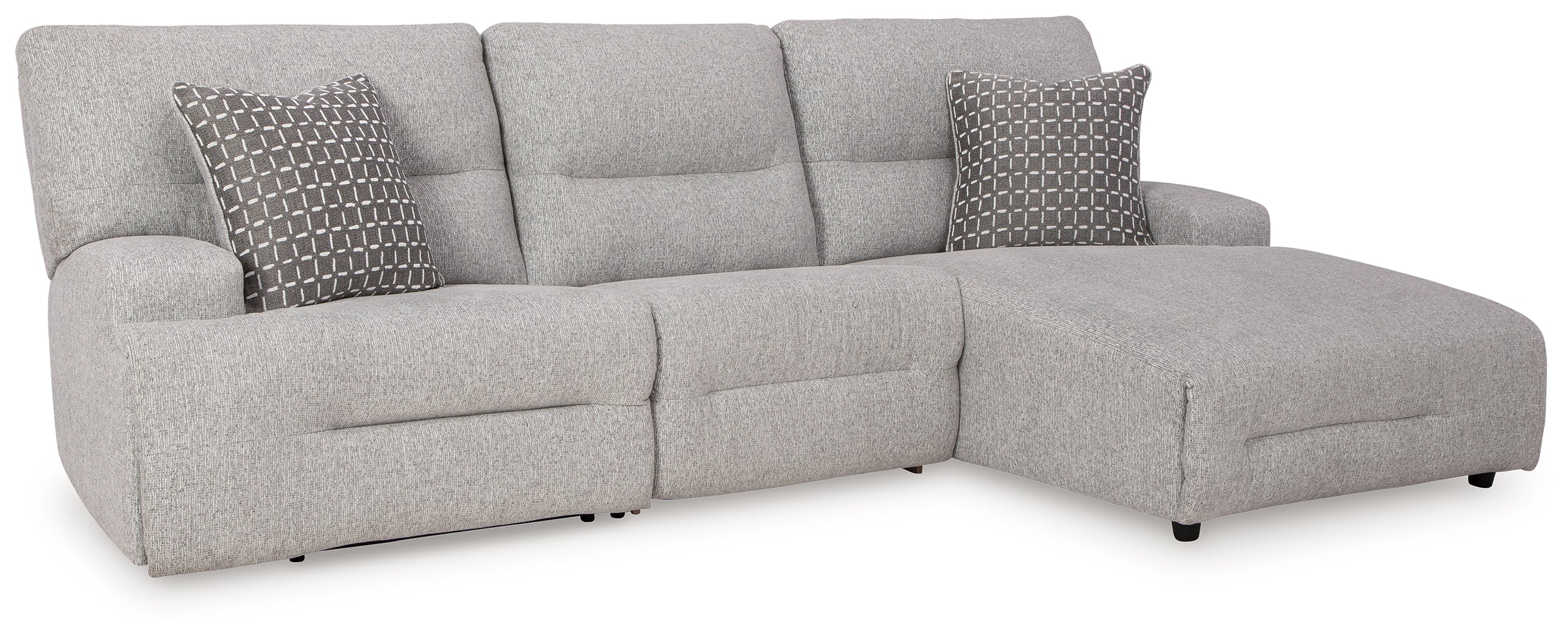 Acklen Place Pewter Performance Fabric,Next-Gen Nuvella™ 3-Piece Power Reclining Sectional - Image 2