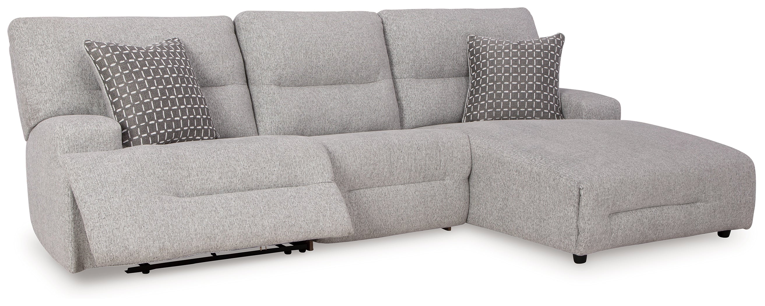 Acklen Place Pewter Performance Fabric,Next-Gen Nuvella™ 3-Piece Power Reclining Sectional - Image 3