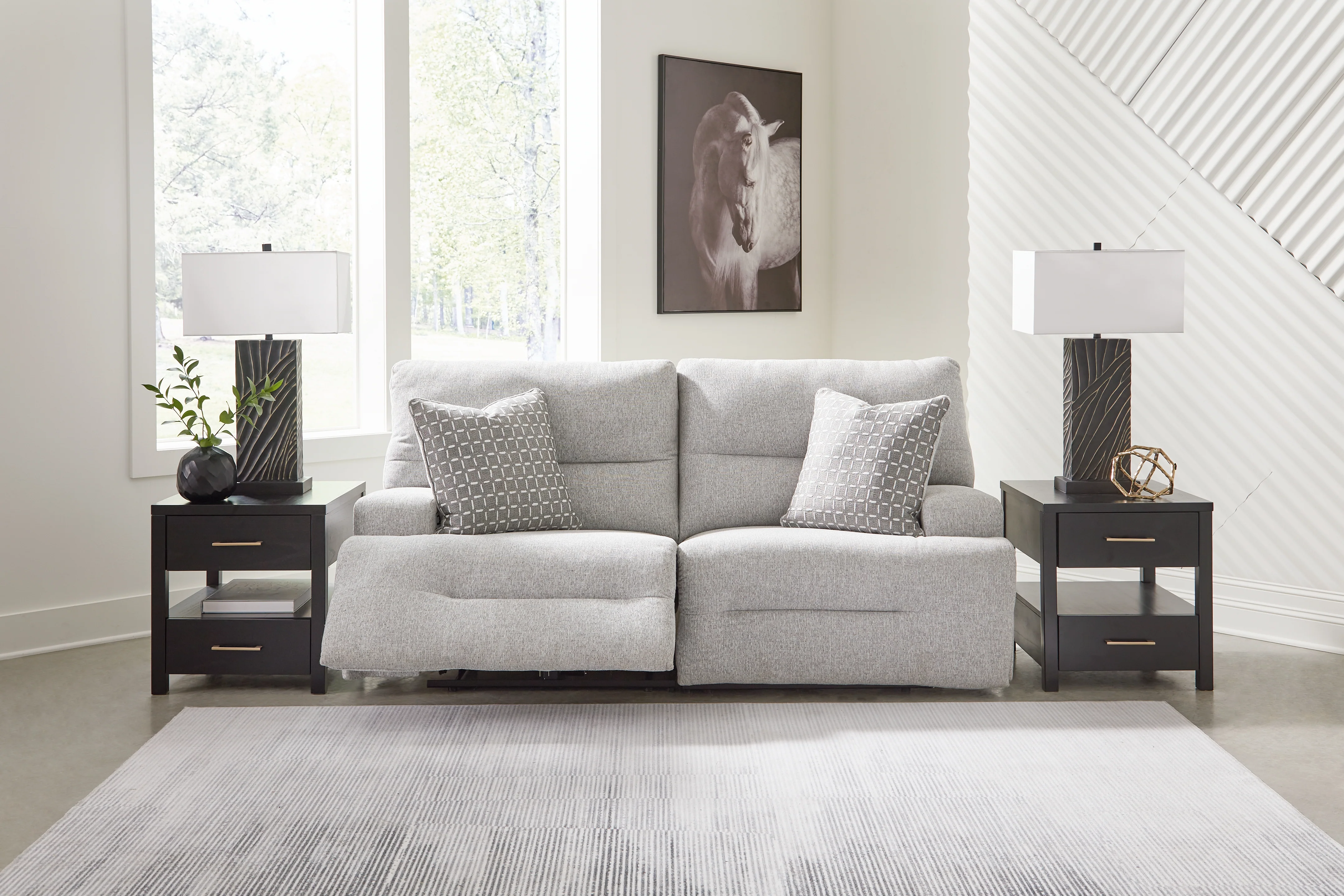 Acklen Place Pewter 2-Piece Power Reclining Sectional Loveseat - Image 3