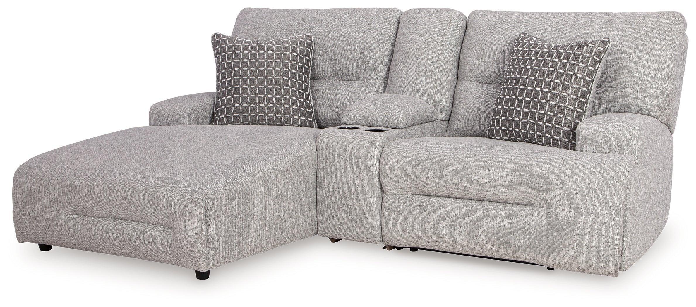 Acklen Place Pewter Performance Fabric,Next-Gen Nuvella™ 3-Piece Power Reclining Sectional Sofa with Chaise - Image 2