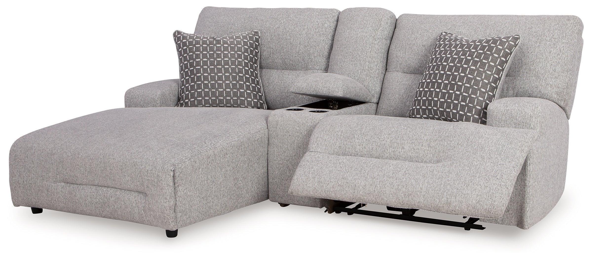 Acklen Place Pewter Performance Fabric,Next-Gen Nuvella™ 3-Piece Power Reclining Sectional Sofa with Chaise - Image 3