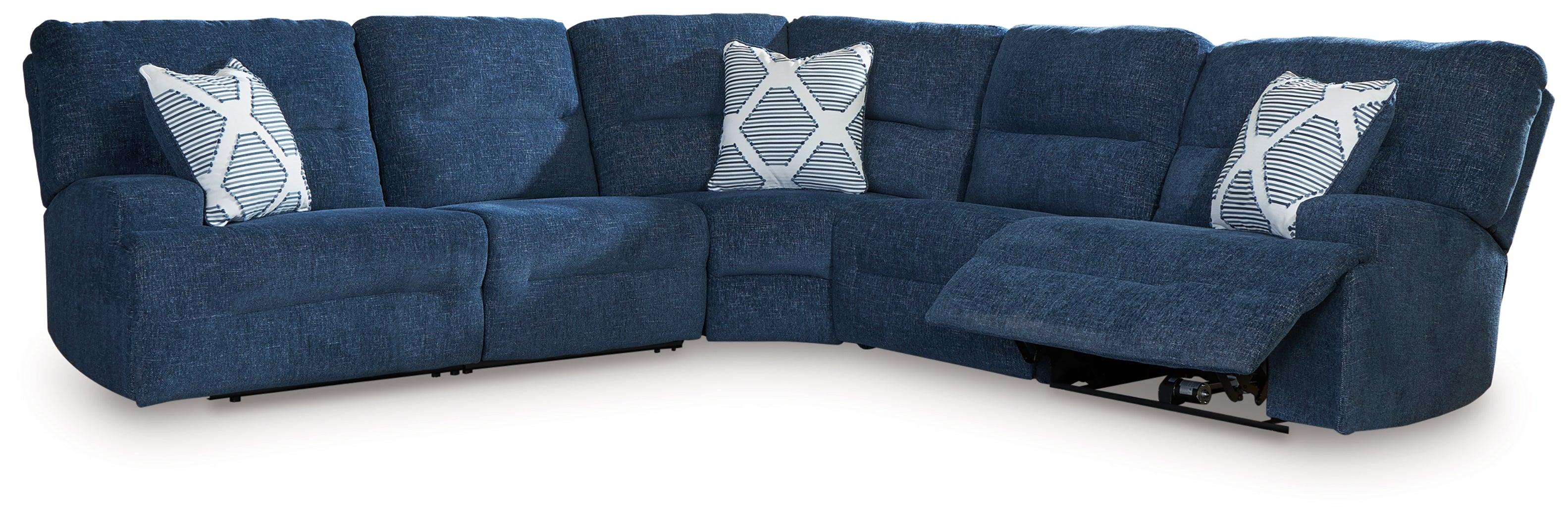 Acklen Place Navy Performance Fabric,Next-Gen Nuvella™ 5-Piece Power Reclining Sectional - Image 2