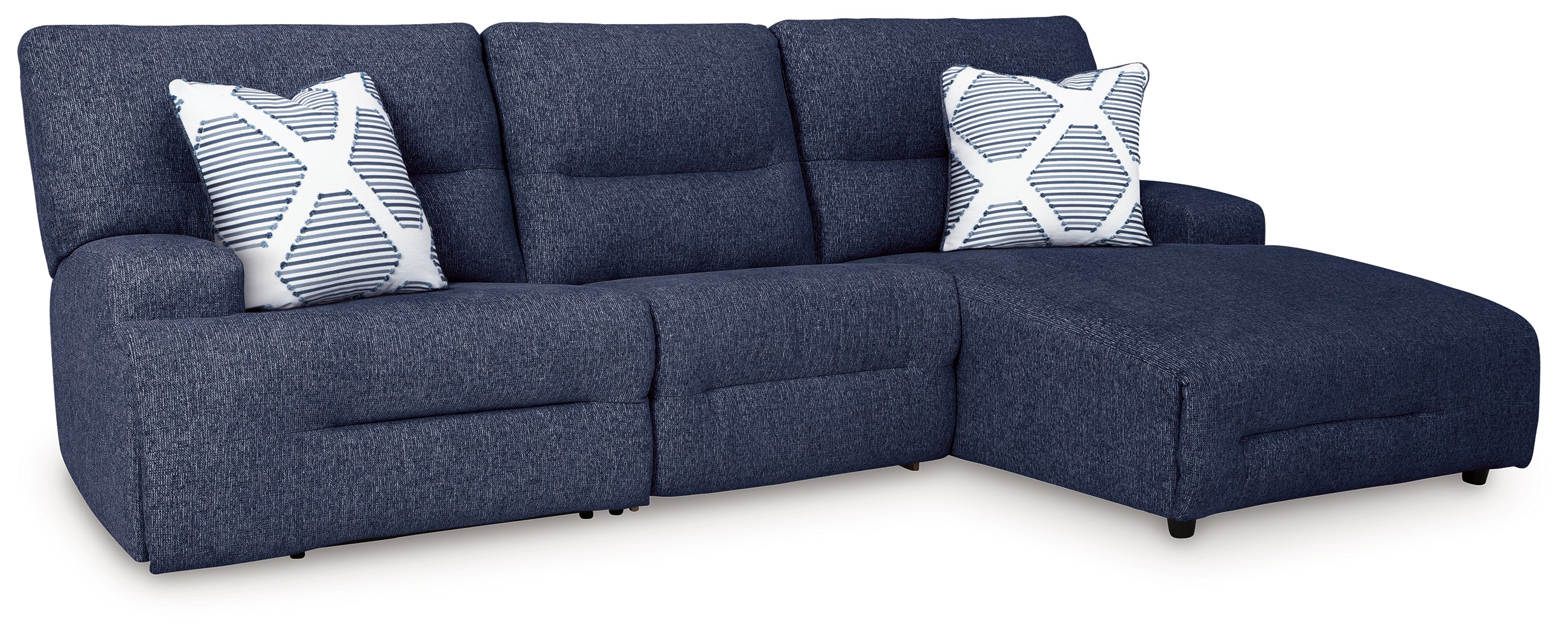 Acklen Place Navy Performance Fabric,Next-Gen Nuvella™ 3-Piece Power Reclining Sectional - Image 2