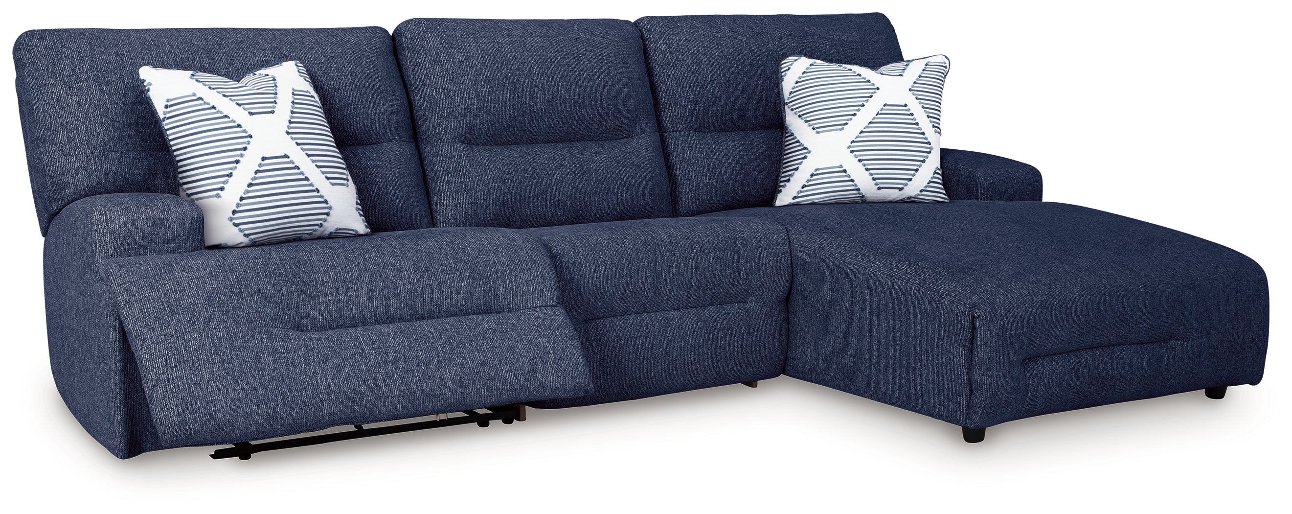 Acklen Place Navy Performance Fabric,Next-Gen Nuvella™ 3-Piece Power Reclining Sectional - Image 3