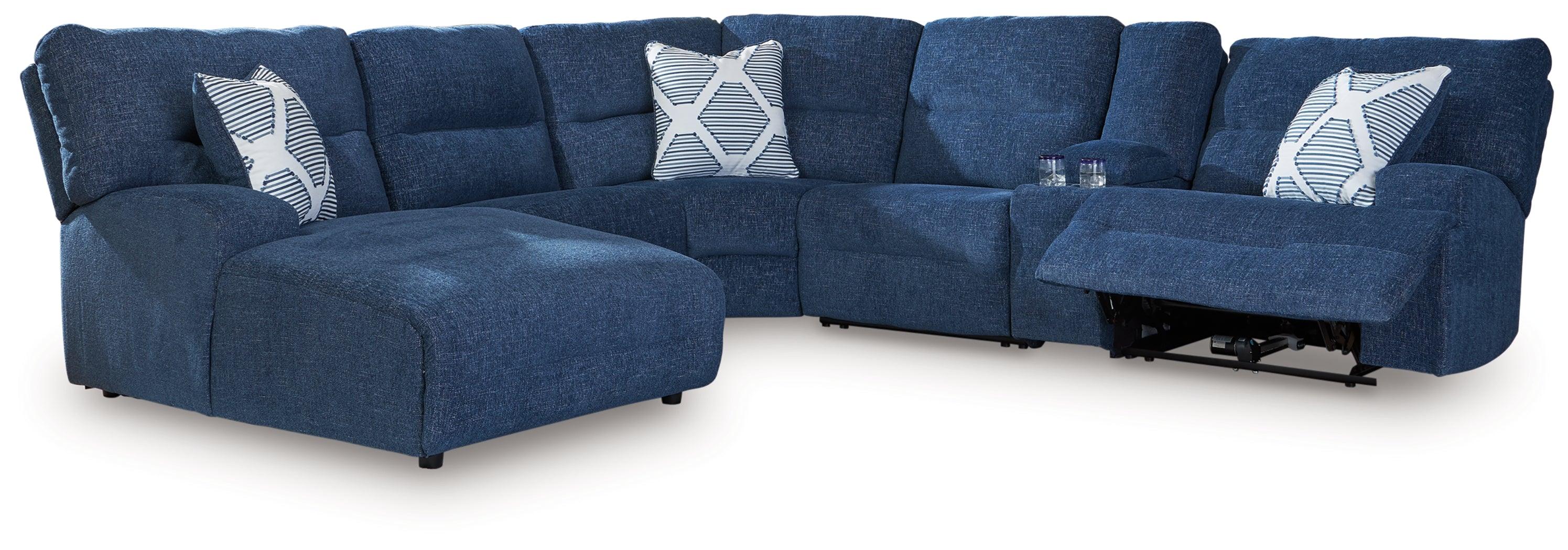 Acklen Place Navy Performance Fabric,Next-Gen Nuvella™ 6-Piece Power Reclining Sectional with Chaise - Image 2