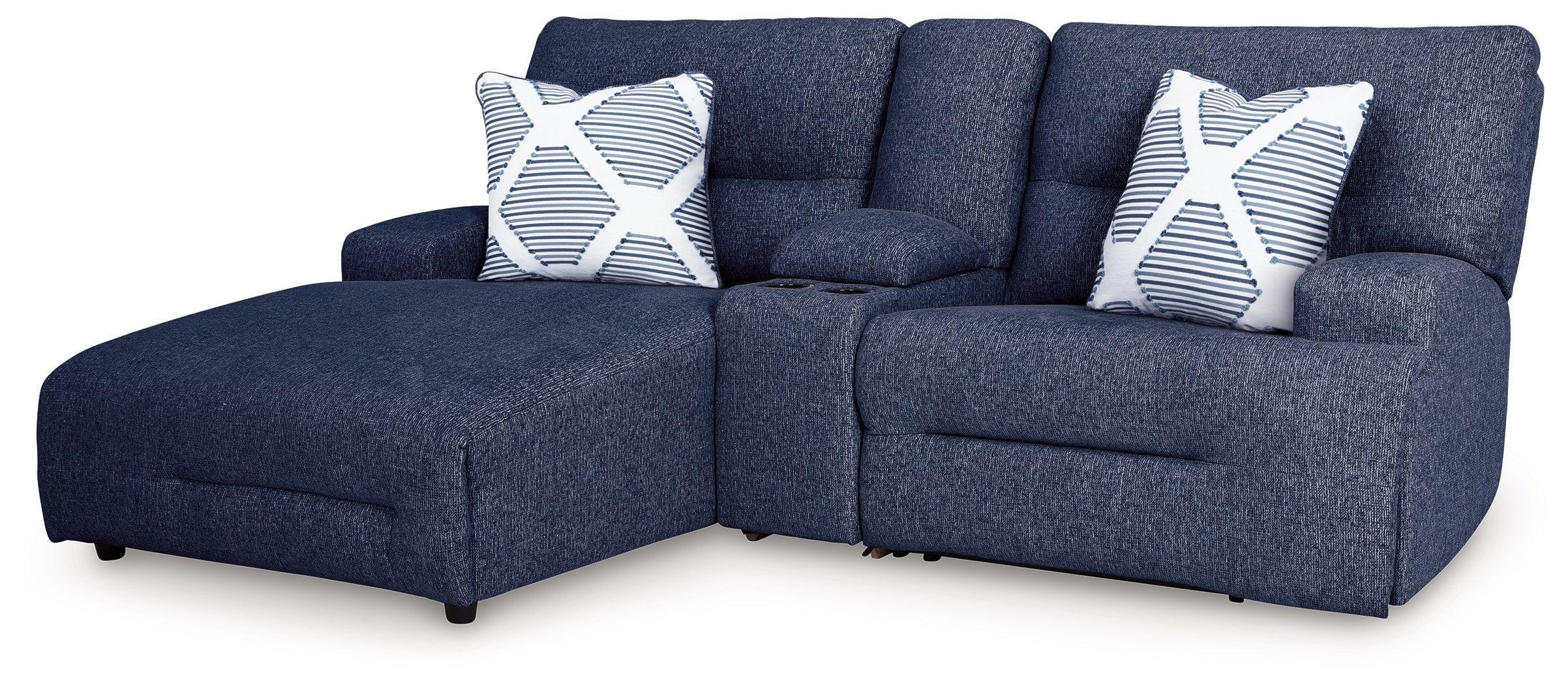 Acklen Place Navy Performance Fabric,Next-Gen Nuvella™ 3-Piece Power Reclining Sectional Sofa with Chaise - Image 2