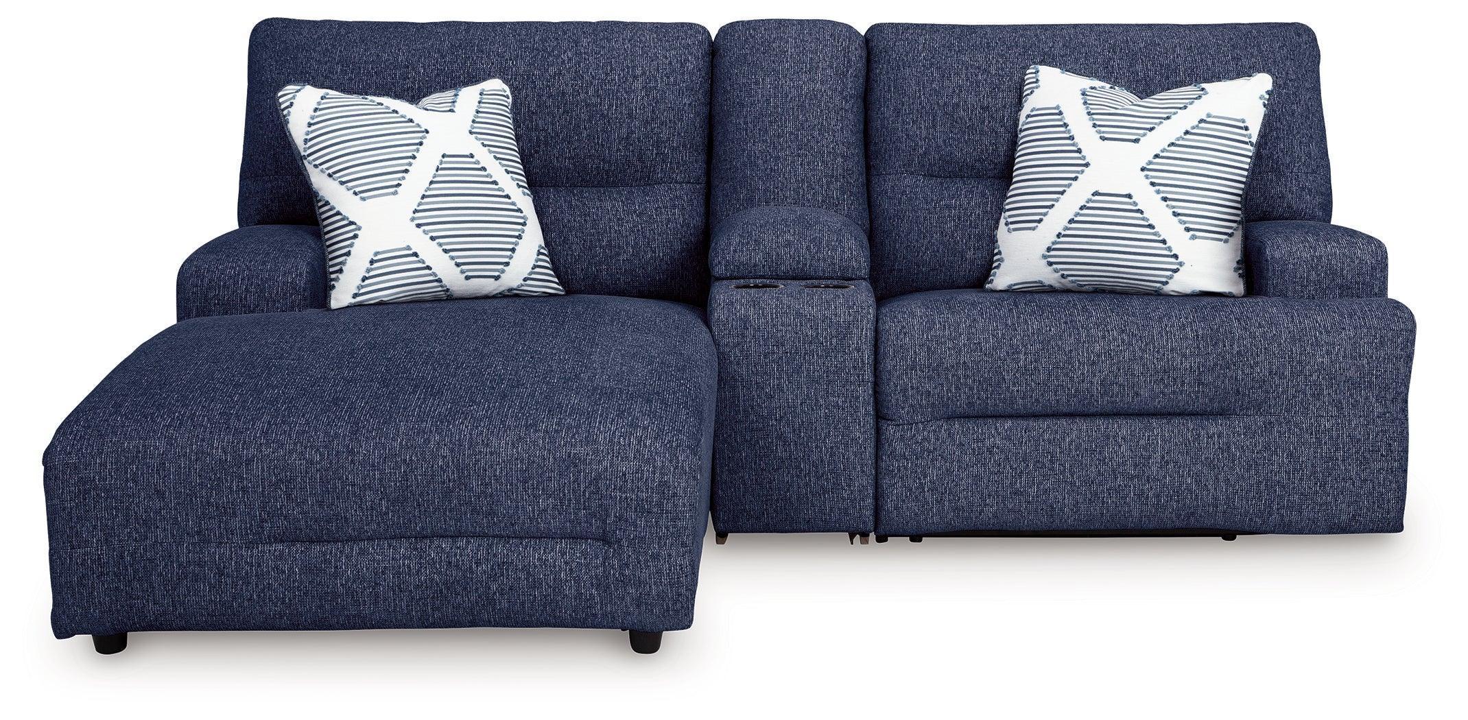 Acklen Place Navy Performance Fabric,Next-Gen Nuvella™ 3-Piece Power Reclining Sectional Sofa with Chaise - Image 3