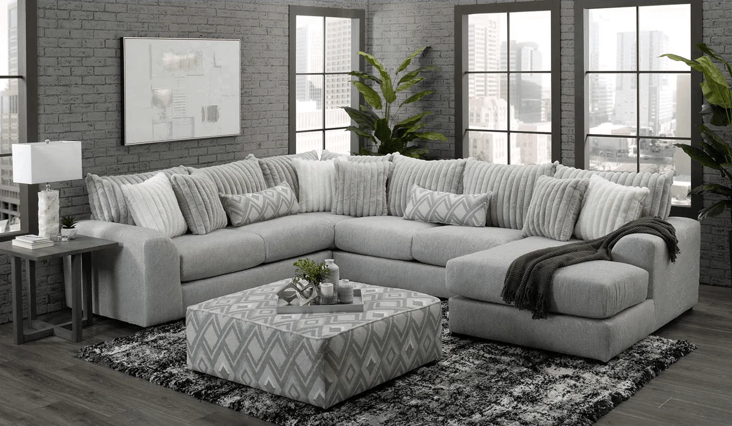 Venus Gray Oversized Sectional - Image 1