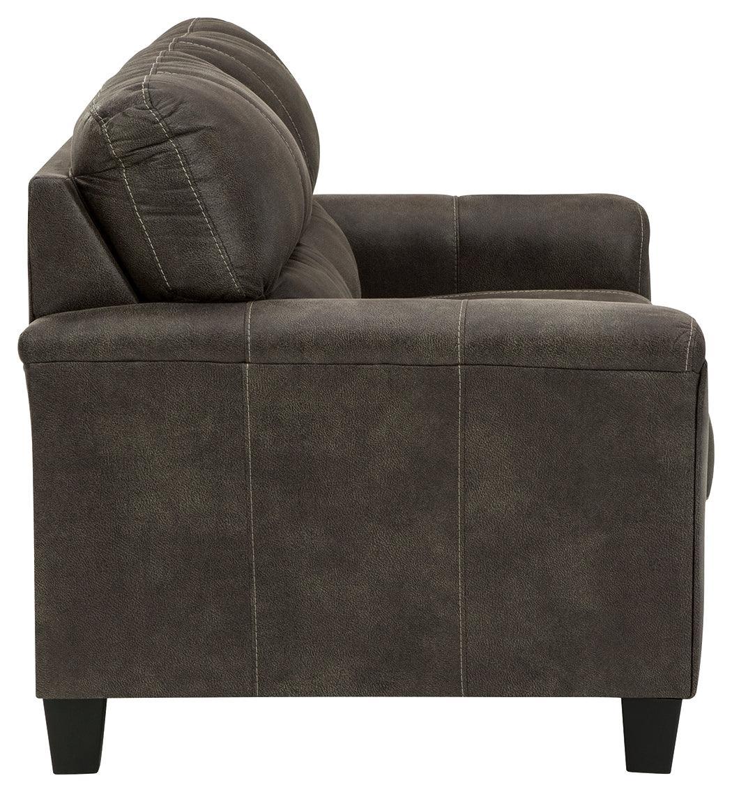 Navi Smoke Faux Leather Loveseat - Image 3