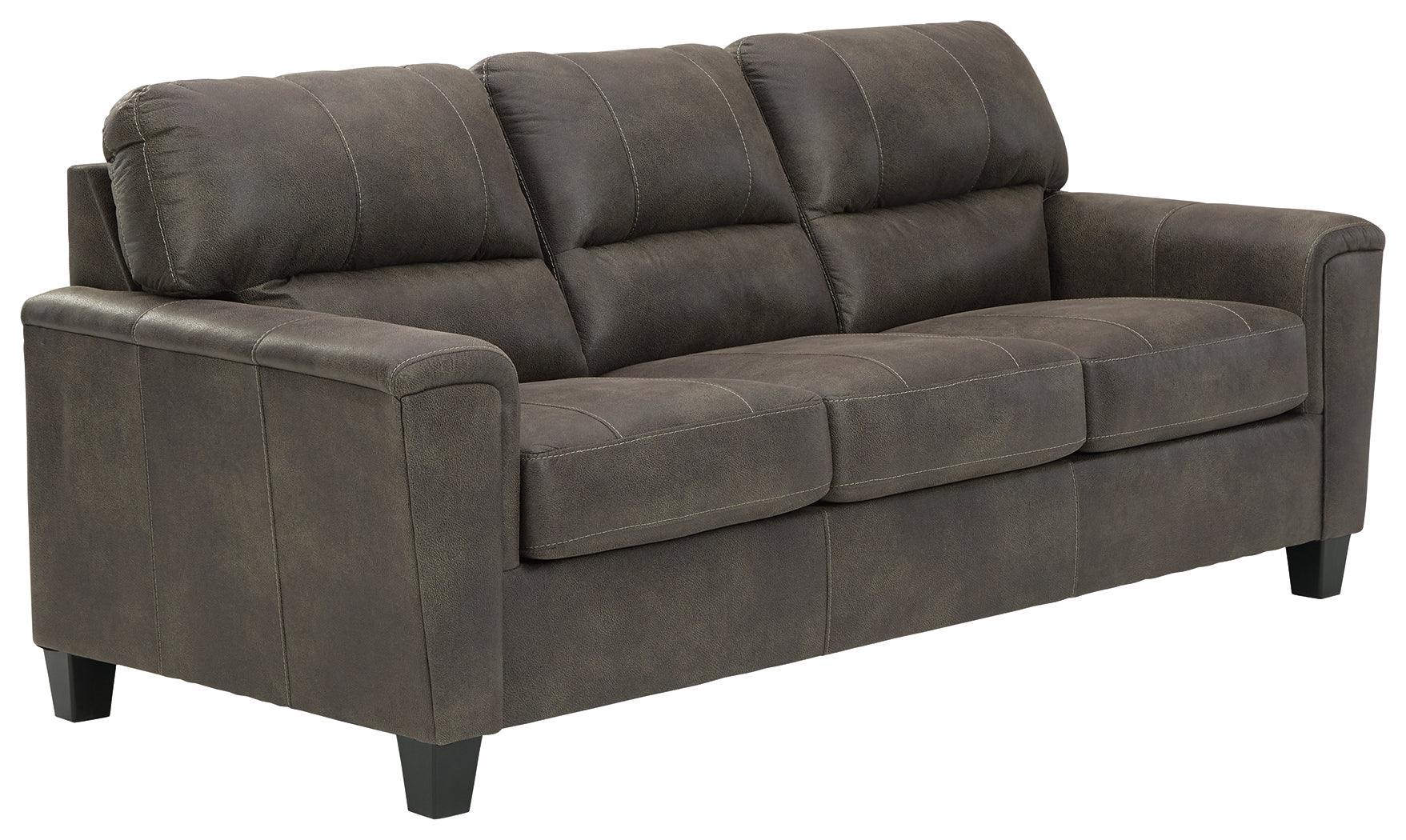 Navi Smoke Faux Leather Sofa - Image 2