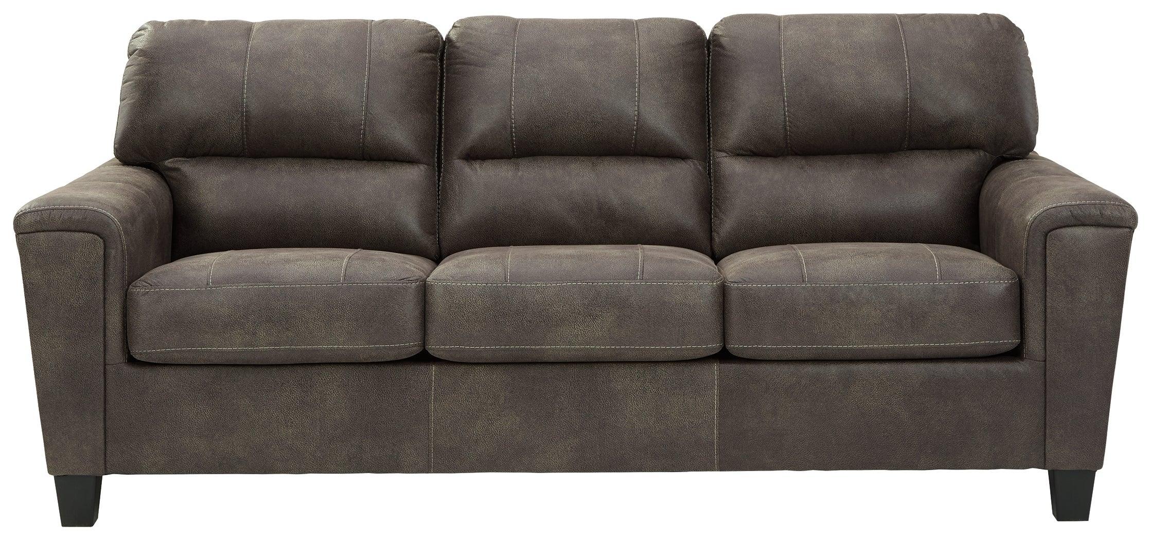 Navi Smoke Faux Leather Sofa - Image 3