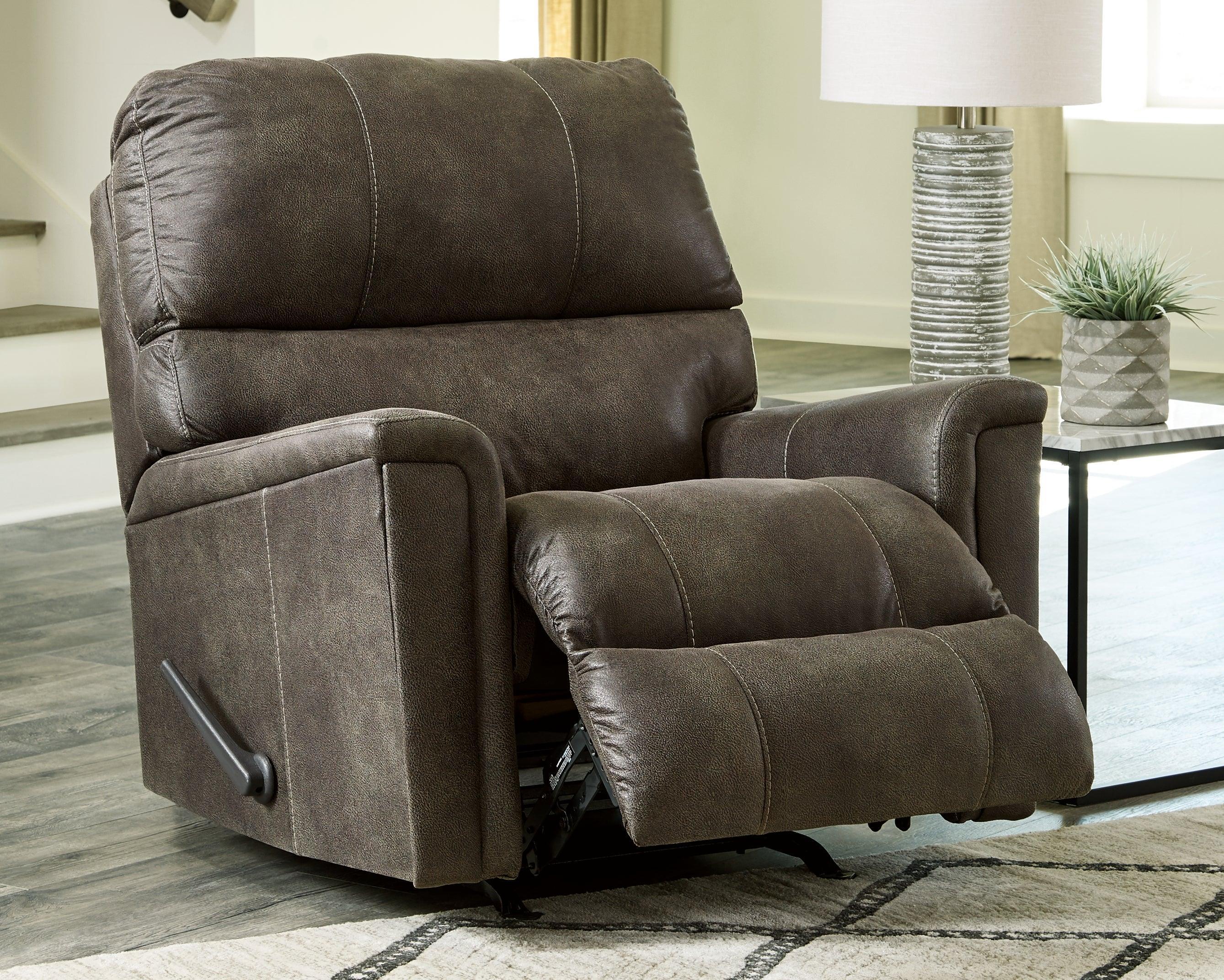 Navi Smoke Faux Leather Recliner - Image 3