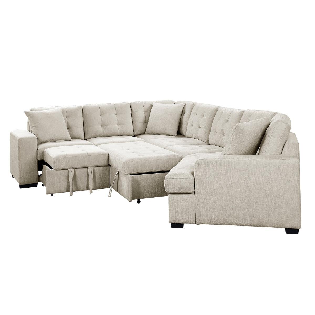 Logansport Beige Fabric 4-Piece Sectional - Image 3