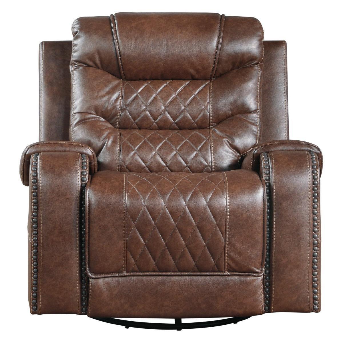 Putnam Brown Swivel Glider Reclining Chair - Image 1