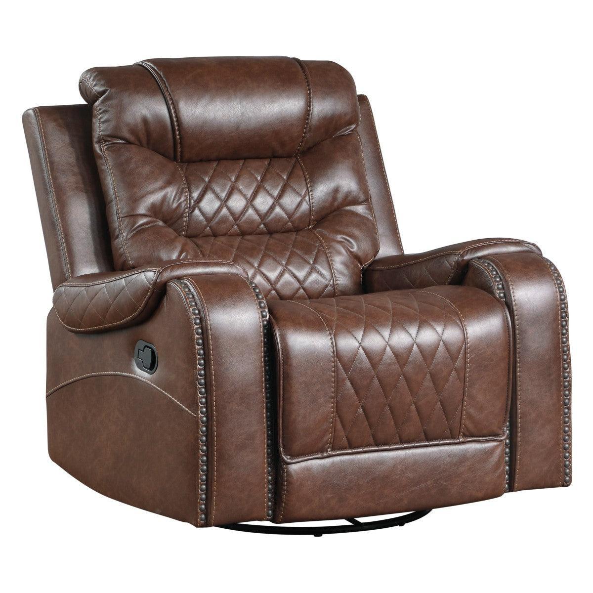 Putnam Brown Swivel Glider Reclining Chair - Image 2