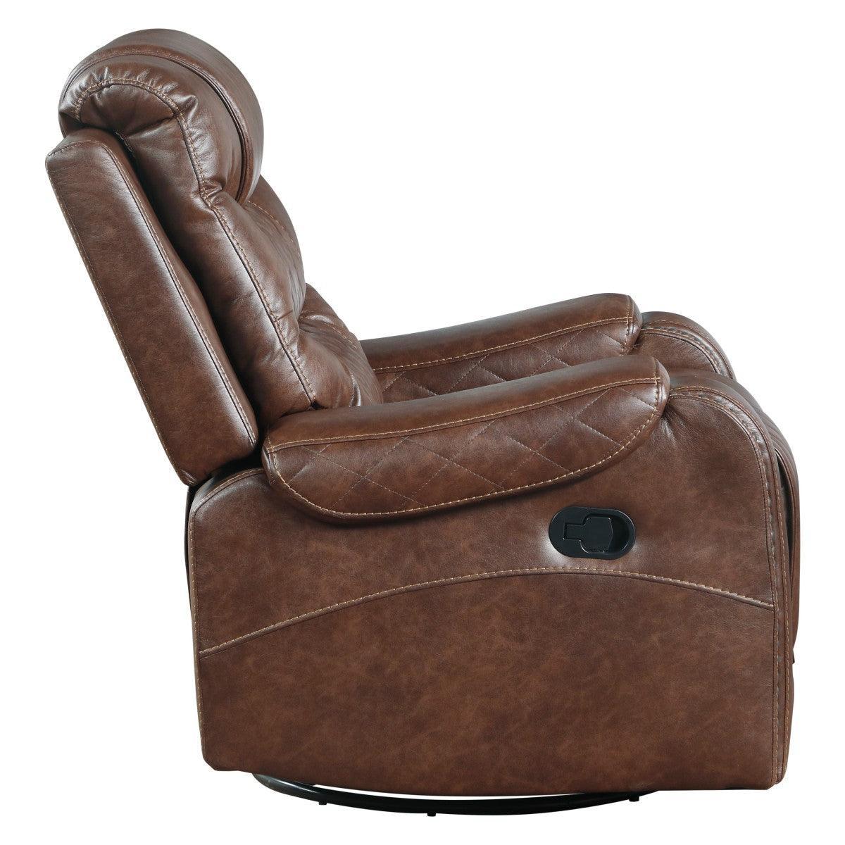 Putnam Brown Swivel Glider Reclining Chair - Image 3