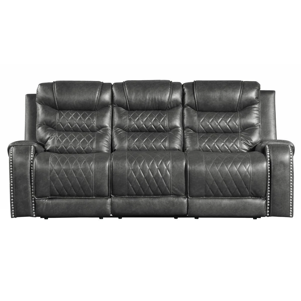 Putnam Gray Double Reclining Sofa Center - Image 1