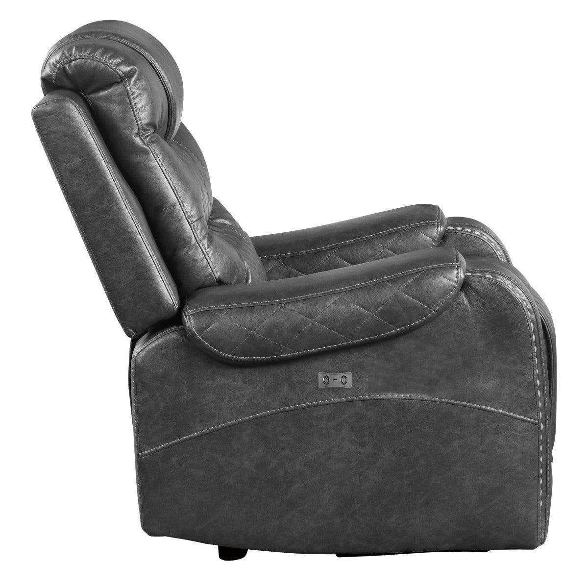 Putnam Gray Power Reclining Chair - Image 3